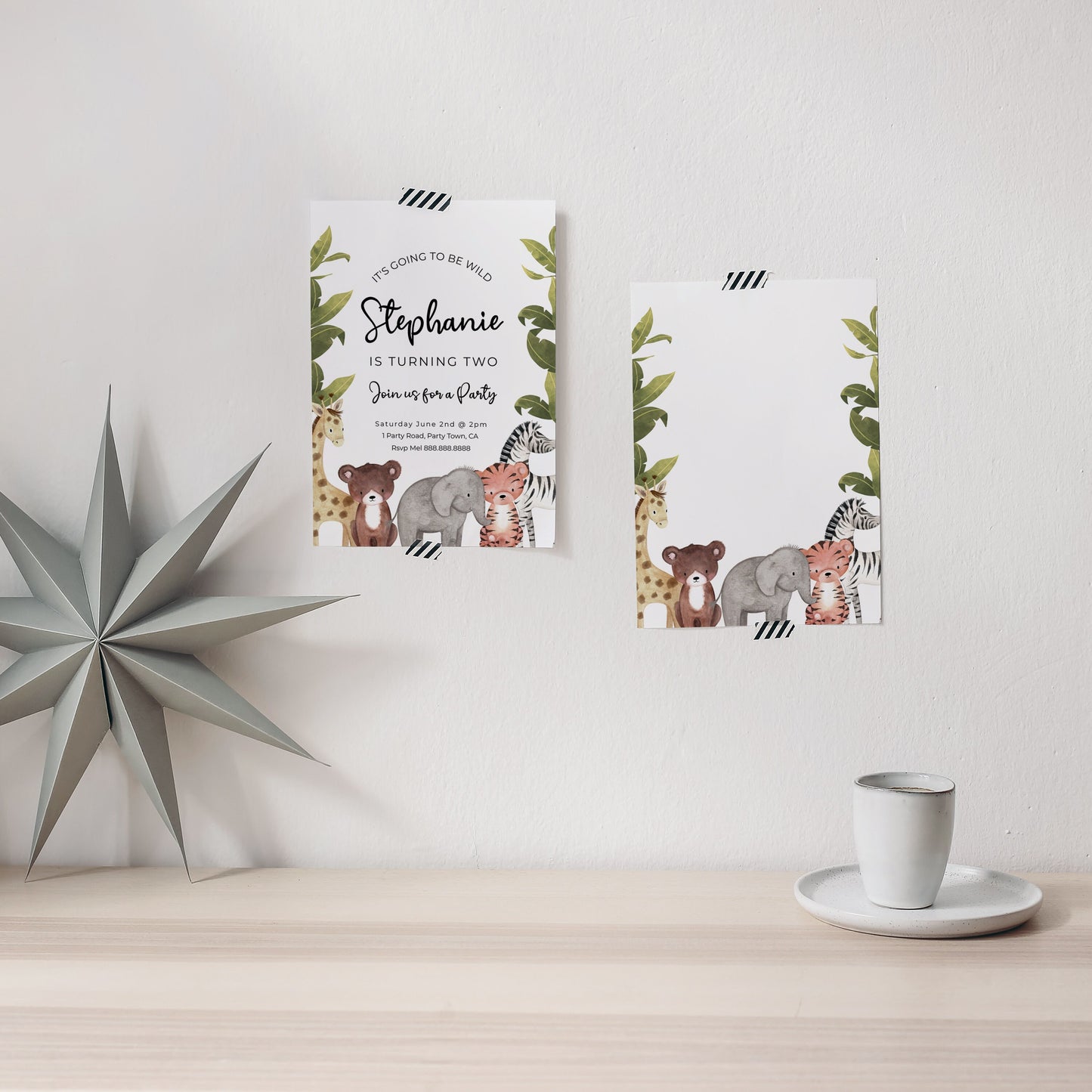 Editable Safari Party Invitation - Safari Animal Invitation, Jungle Birthday Invite, Zoo Party Invitation, Wildlife Invite, Instant Download