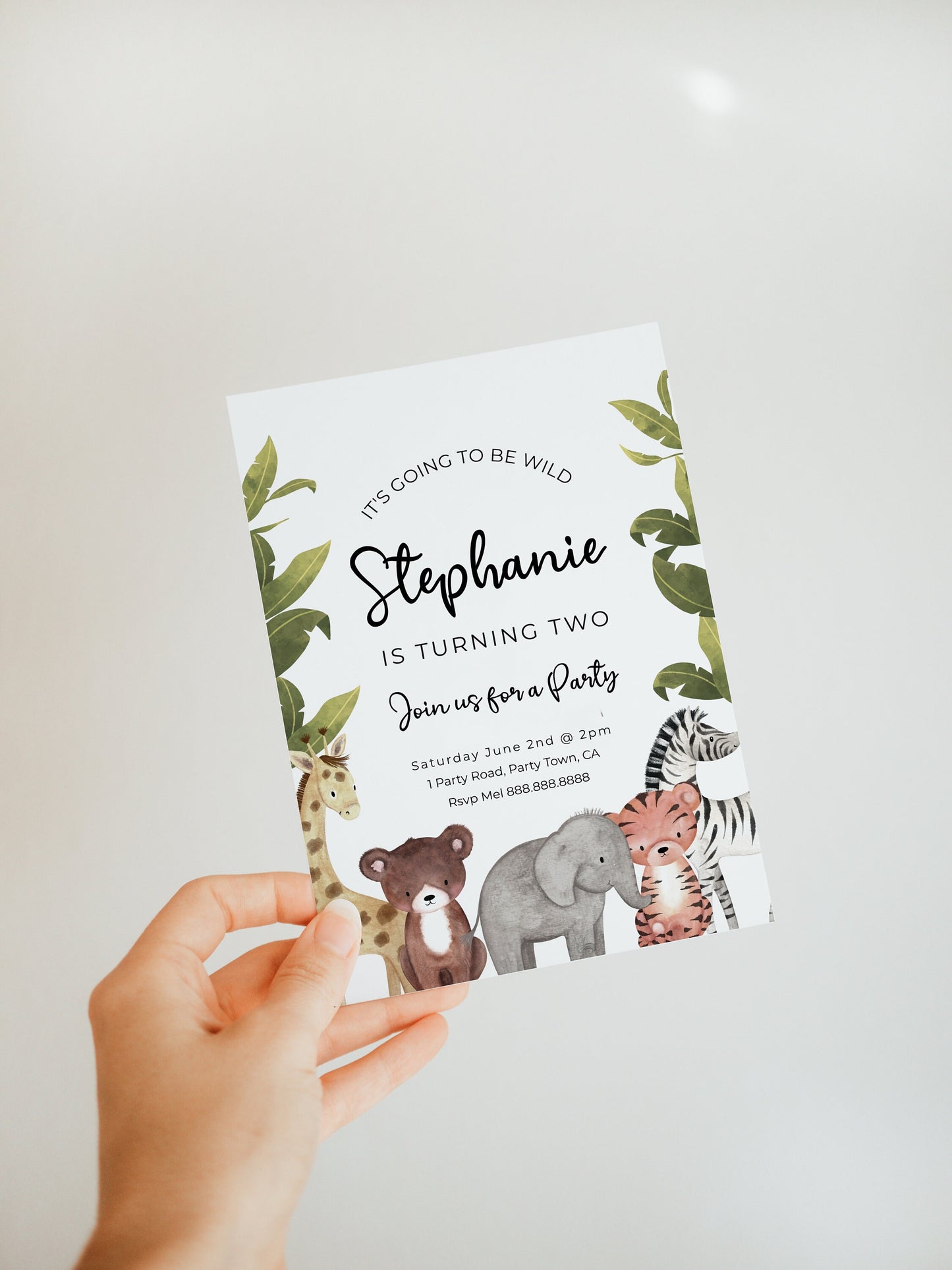 Editable Safari Party Invitation - Safari Animal Invitation, Jungle Birthday Invite, Zoo Party Invitation, Wildlife Invite, Instant Download