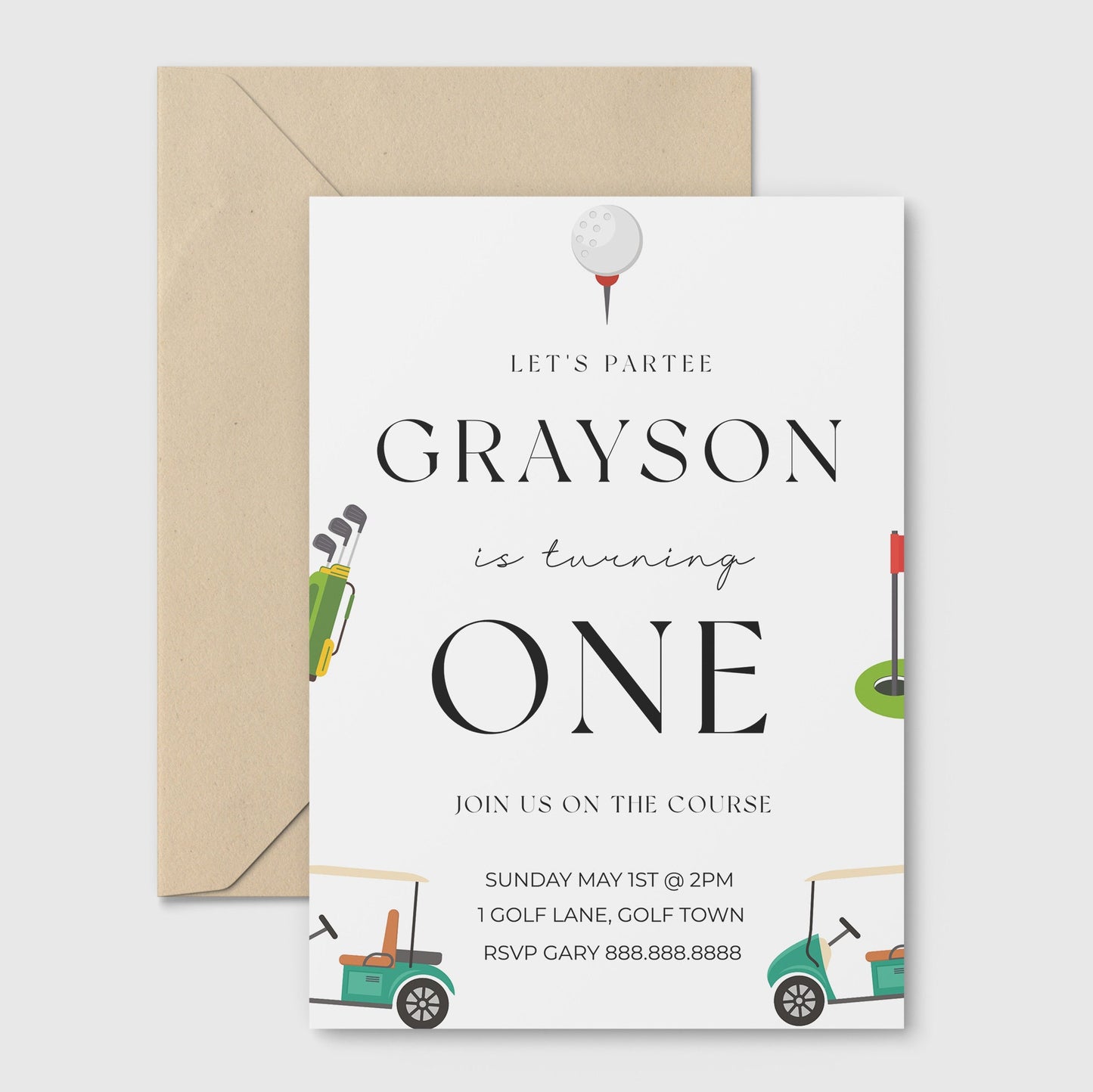 Golf Birthday Banner - Golf Party Decorations, Golf Party Sign, Golf First Birthday Sign, Golf Theme Flag Any Age, Editable Instant Download