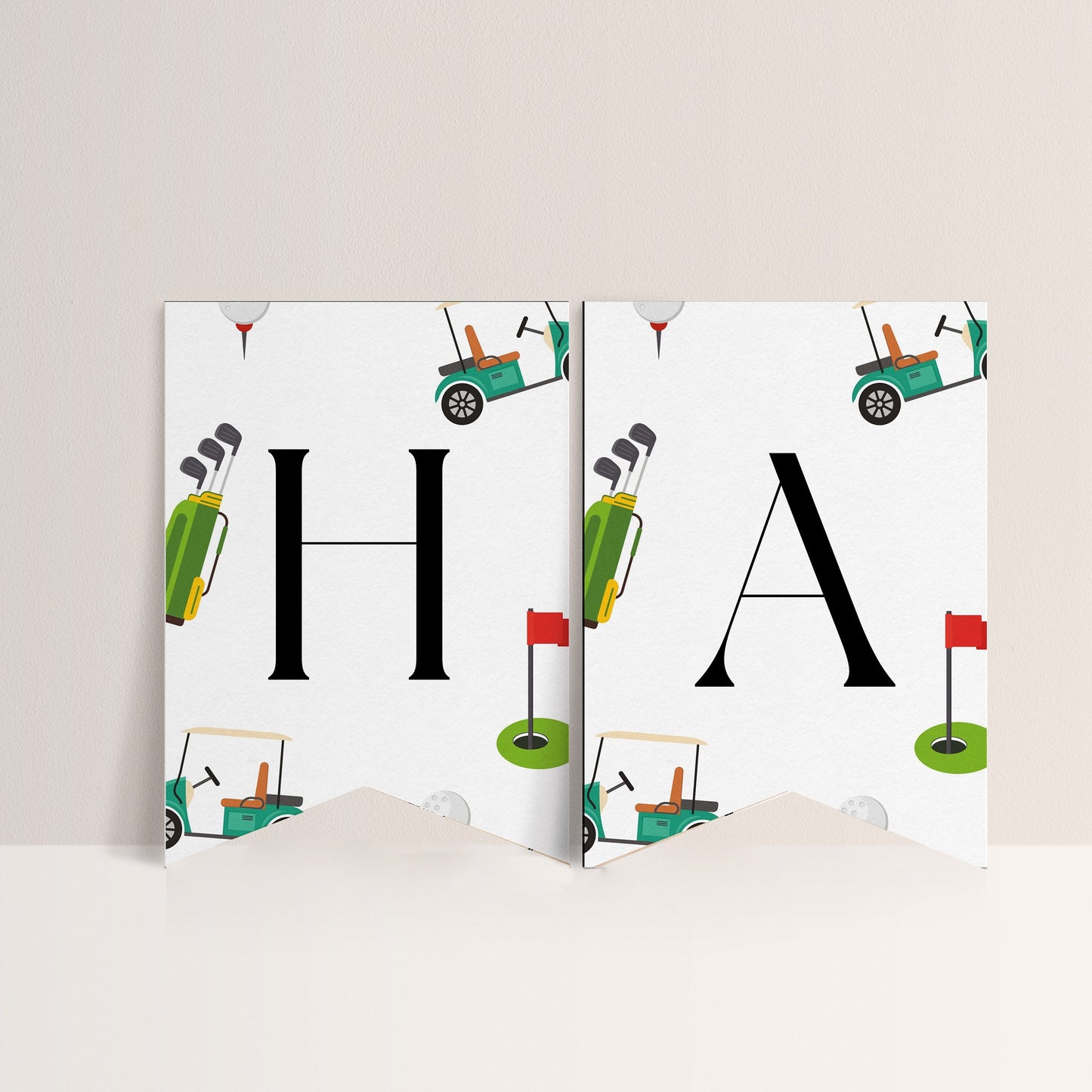 Golf Birthday Banner - Golf Party Decorations, Golf Party Sign, Golf First Birthday Sign, Golf Theme Flag Any Age, Editable Instant Download
