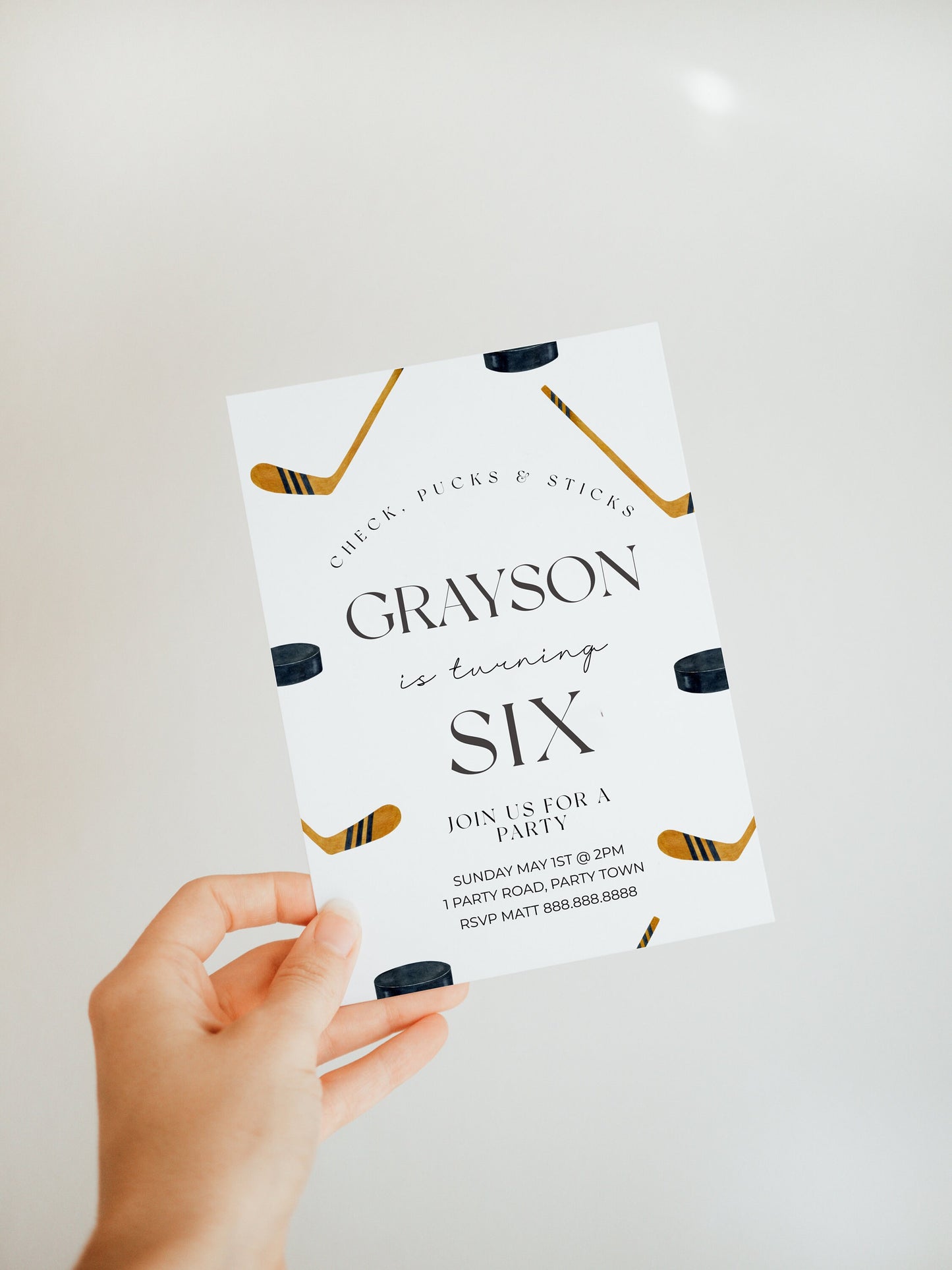 Hockey Birthday Invitation -Hockey Birthday Party Invite, Hockey Invite, Boys Birthday Invitation, Sports Theme, Editable Instant Download
