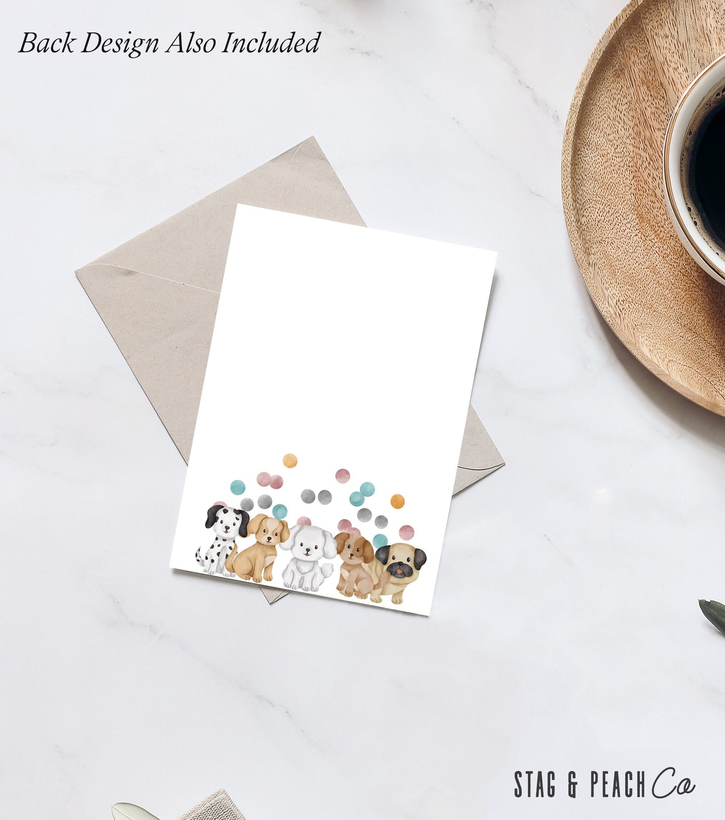 Puppy Baby Shower Invitation - Dog Theme Baby Shower Invitation, Gender Neutral Baby Shower Invitation Template, Editable Instant Download