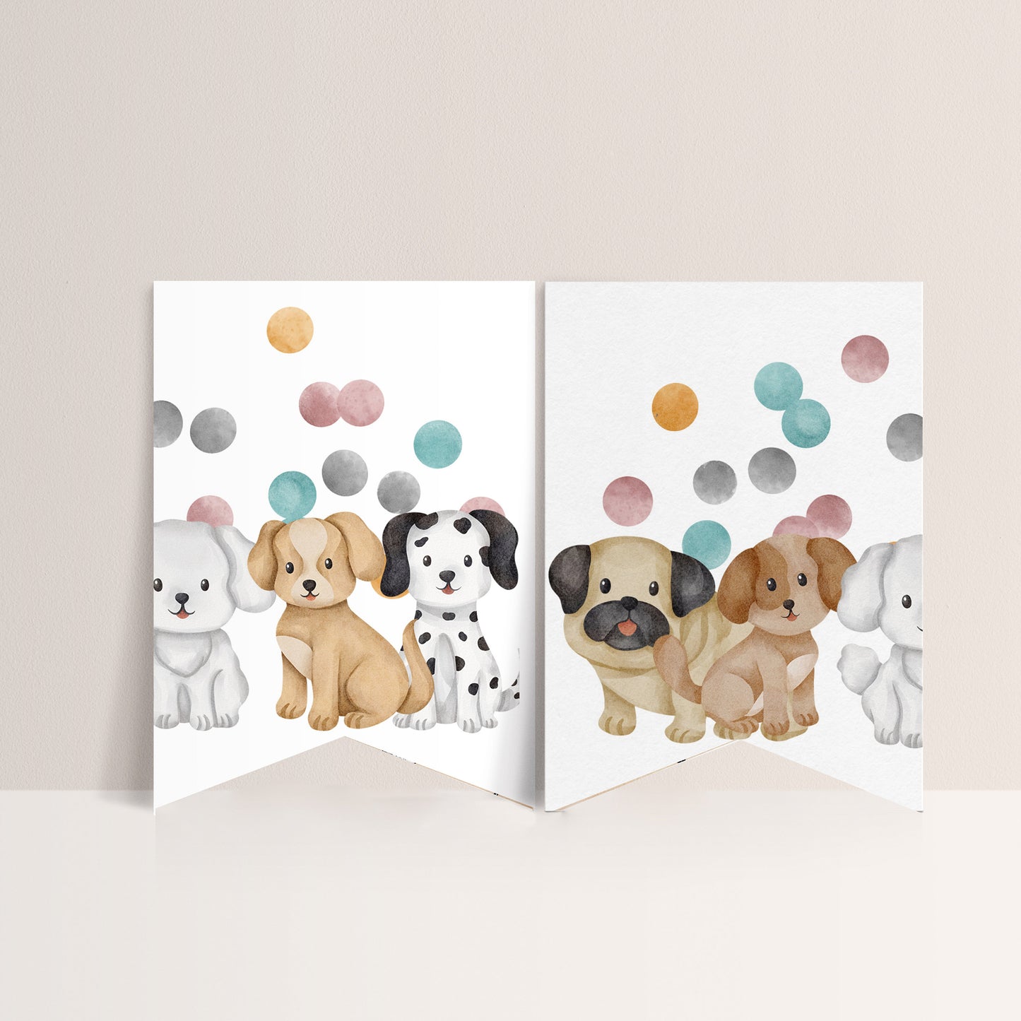 Puppy Baby Shower Flag Banner - Dog Sign, Puppy Theme, Dog Theme Baby Shower Decorations, Puppy Banner, Baby Shower Sign, Editable Download