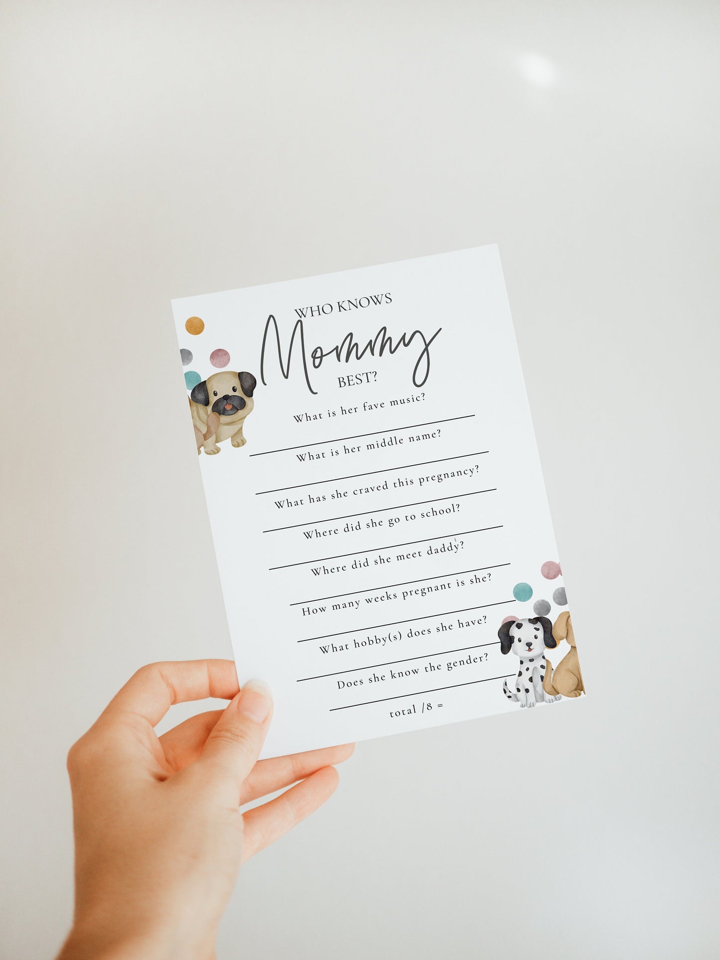 Puppy Baby Shower Games - Puppy Baby Shower Theme, Dog Theme Baby Shower Decor, Unisex Baby Shower Games - Printable Editable Download
