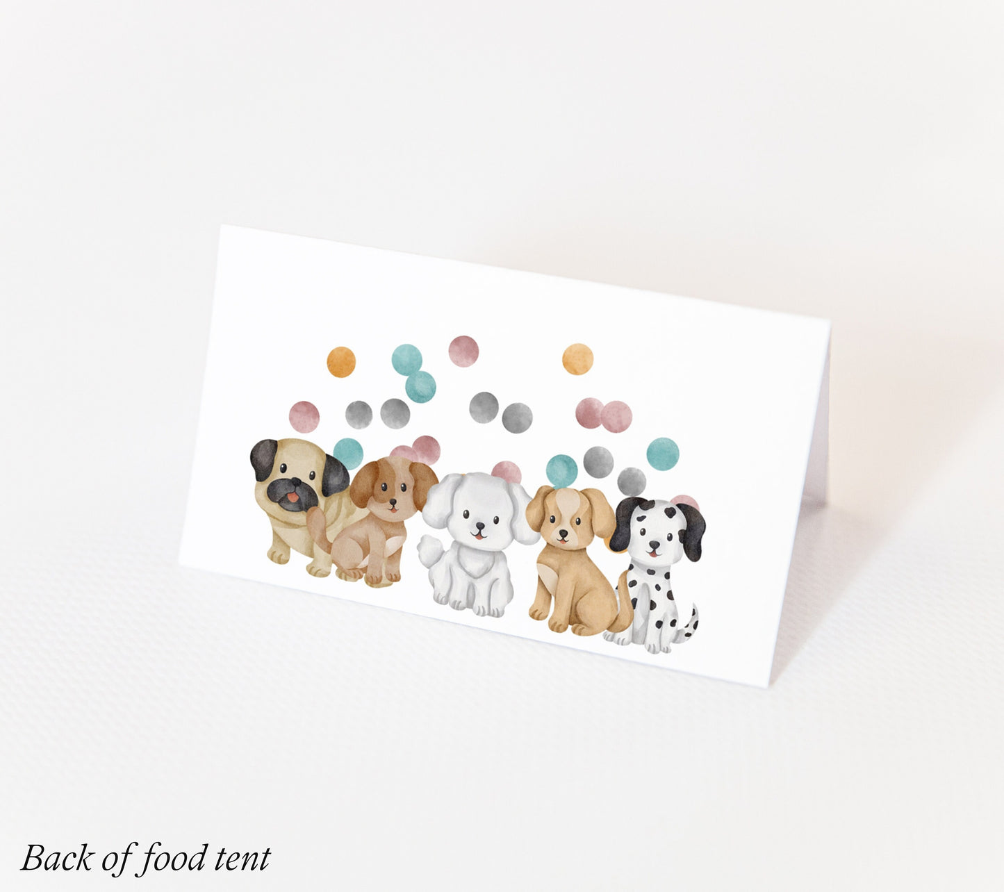 Puppy Baby Shower Place Cards -Puppy Decor, Dog Theme Baby Shower, Puppy Theme Food Tent, Puppy Baby Shower Label, Editable Instant Download