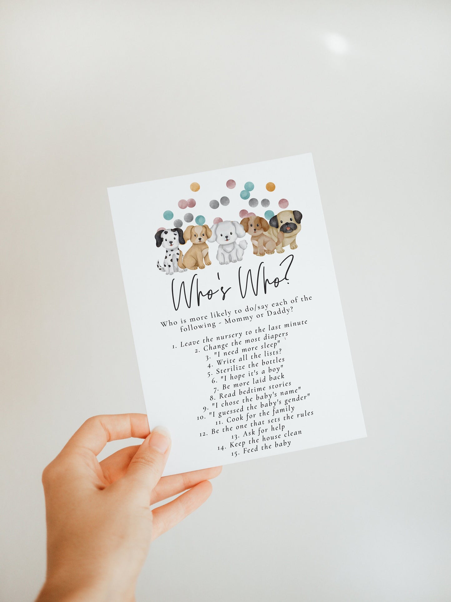 Puppy Baby Shower Games - Puppy Baby Shower Theme, Dog Theme Baby Shower Decor, Unisex Baby Shower Games - Printable Editable Download