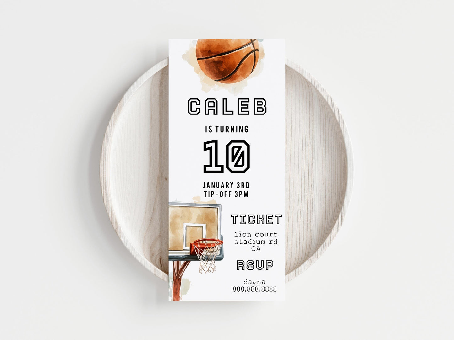 Basketball Ticket Birthday Invitation Template- Basketball Birthday Invite, Sports Ticket Invite, Basketball Birthday Boy, Instant Download