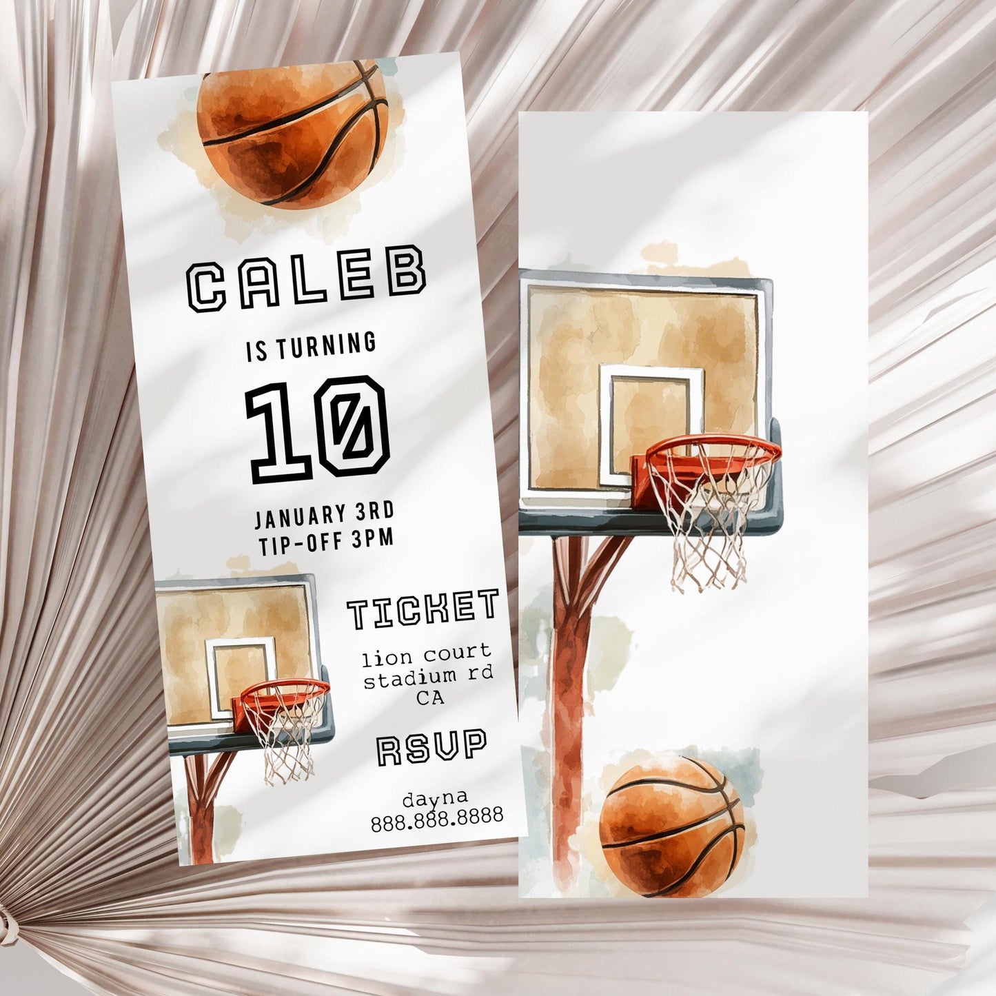Basketball Ticket Birthday Invitation Template- Basketball Birthday Invite, Sports Ticket Invite, Basketball Birthday Boy, Instant Download