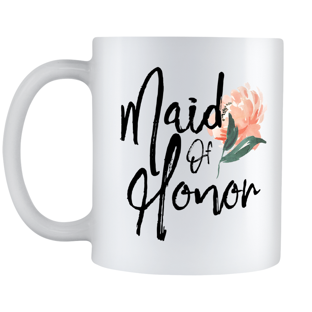 Maid Of Honor Coffee Mug - Will You Be My Maid Of Honor - Wedding Gift - 11oz White Ceramic Coffee Mug