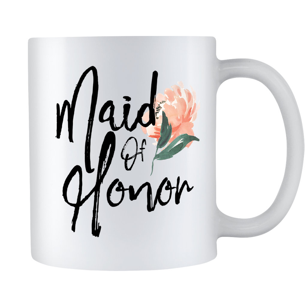 Maid Of Honor Coffee Mug - Will You Be My Maid Of Honor - Wedding Gift - 11oz White Ceramic Coffee Mug