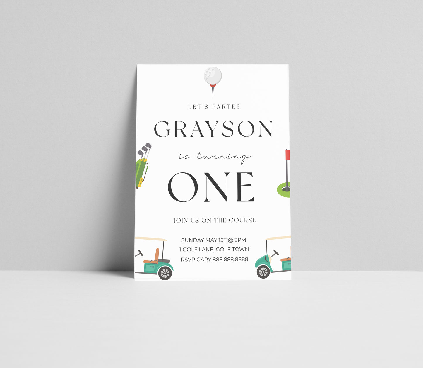 Editable Golf Birthday Invitation
