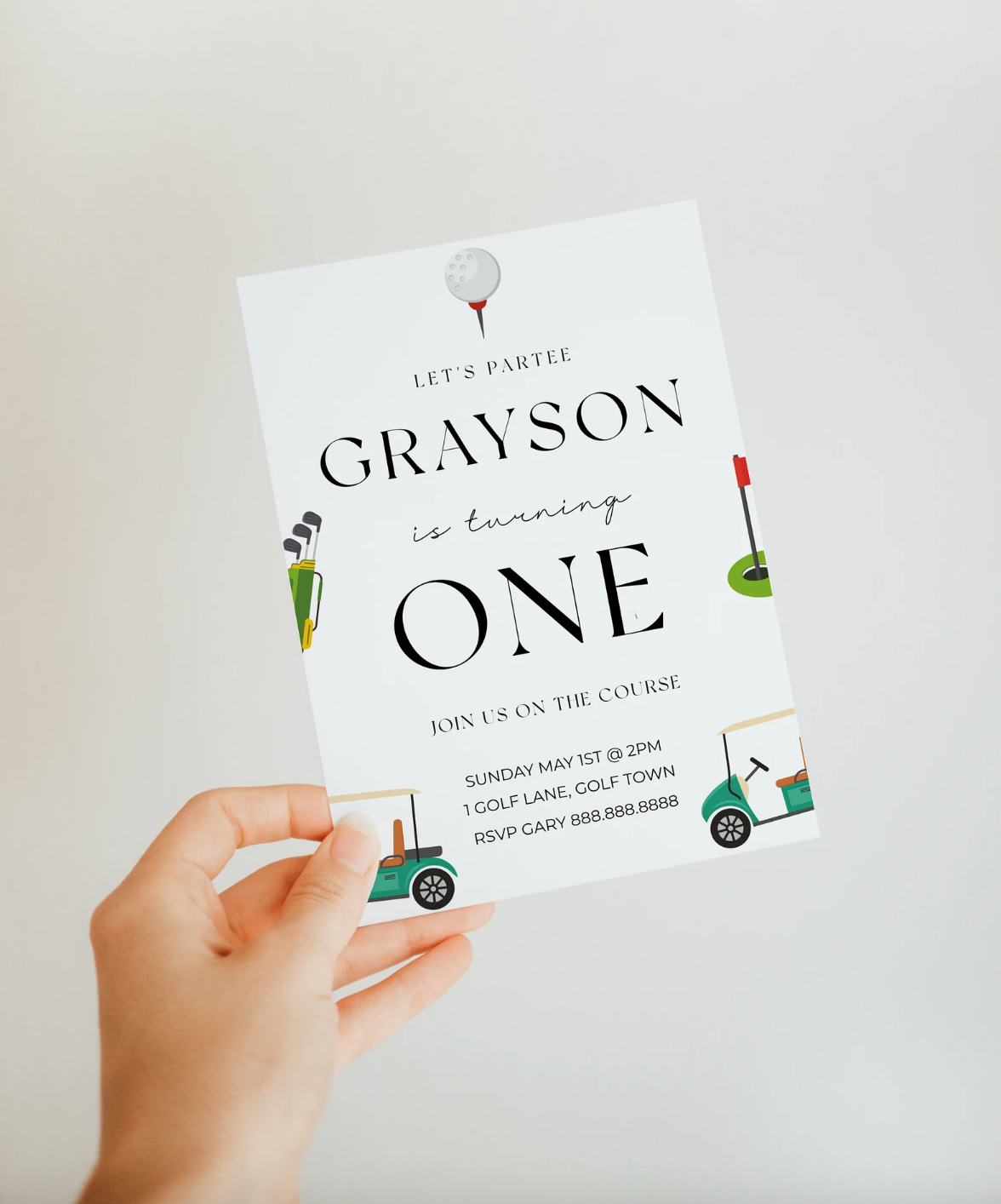 Editable Golf Birthday Invitation