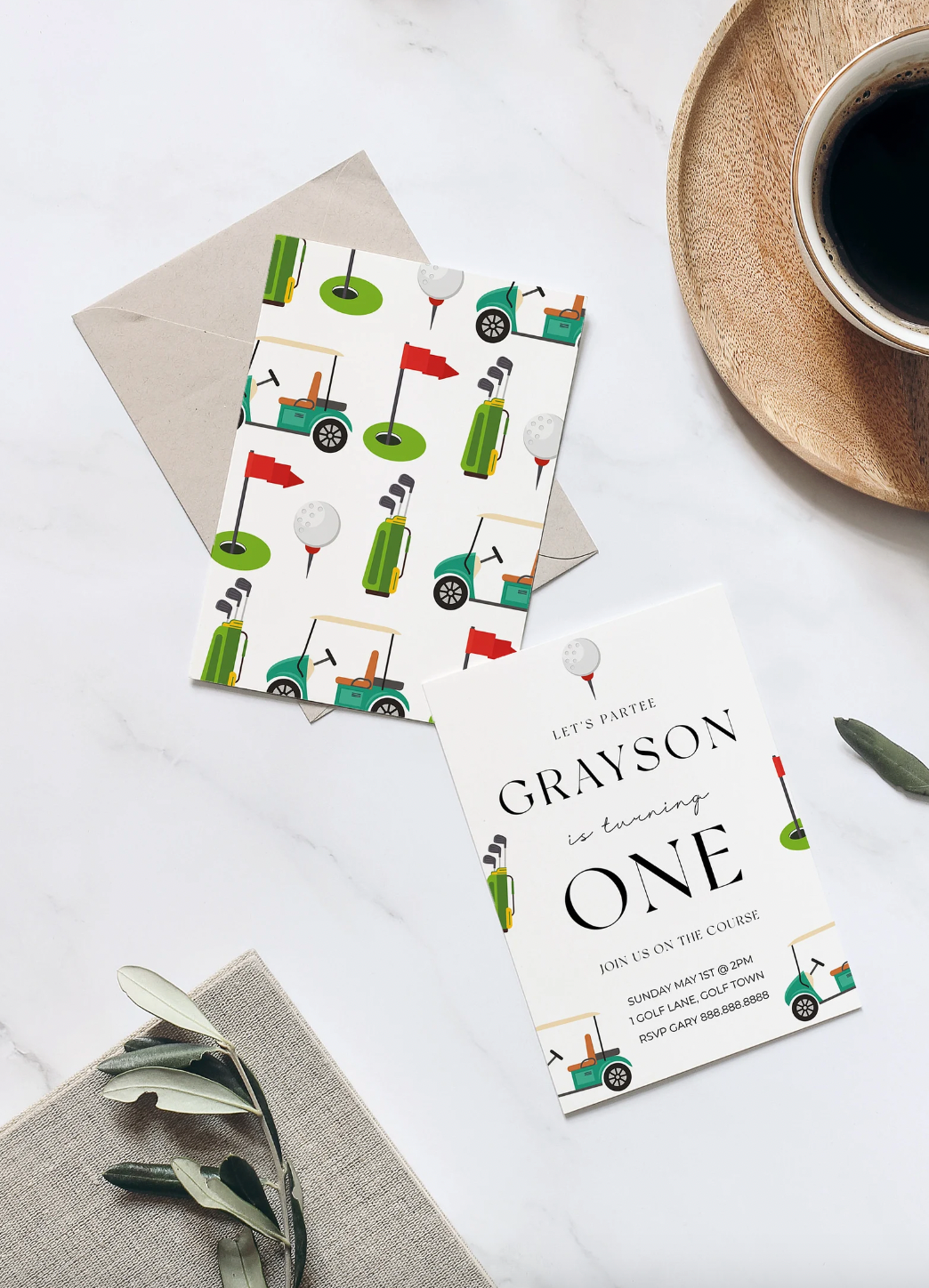 Editable Golf Birthday Invitation
