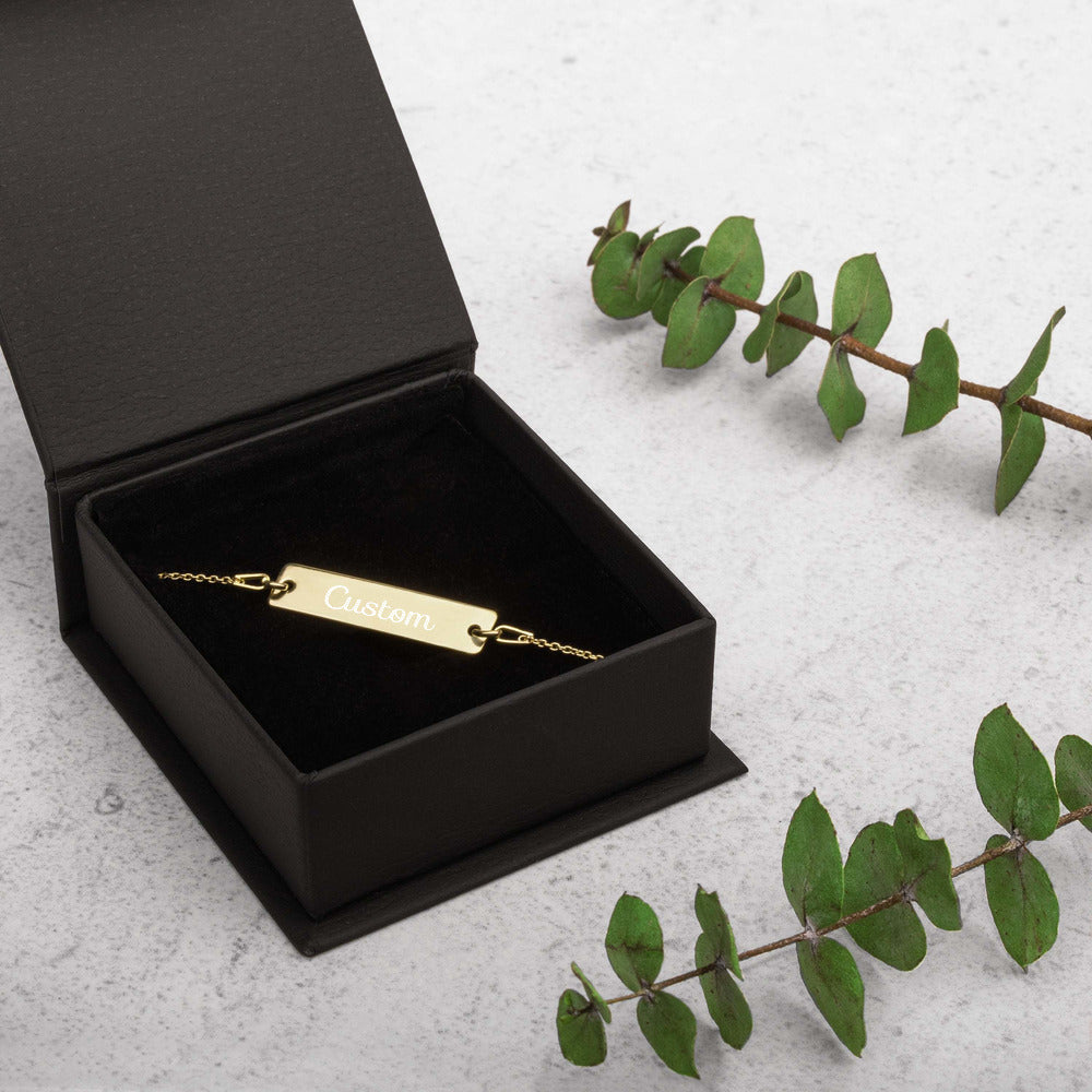 Engraved 'Thoughtful' Bar Chain Bracelet