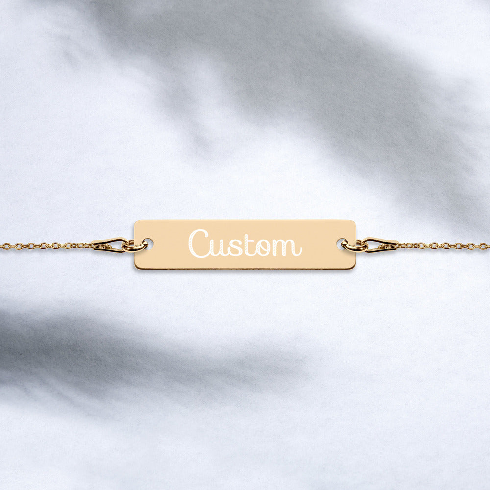 Engraved 'Thoughtful' Bar Chain Bracelet