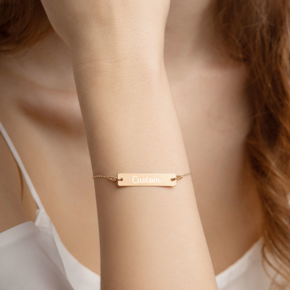Engraved 'Thoughtful' Bar Chain Bracelet