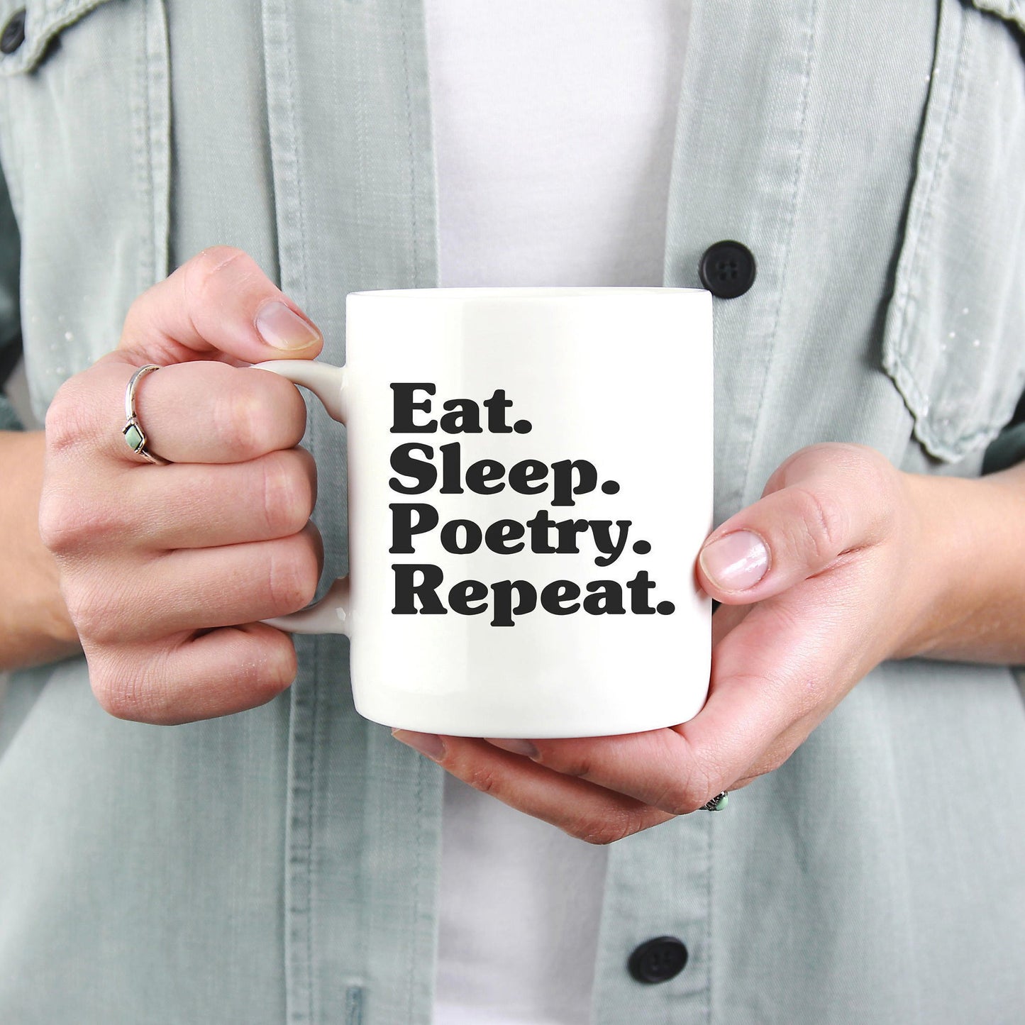 Eat Sleep Poetry Repeat Mug - Literary mug - Poetry - Poetry Gift - Poetry appreciation - Funny poet - Author