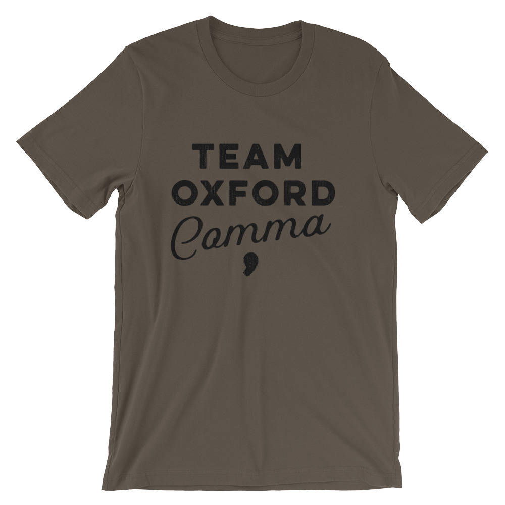 Team Oxford Comma Unisex T-Shirt - book lover t shirts - book lover gift - bookworm gift - bibliophile - Grammar Vocabulary Punctuation