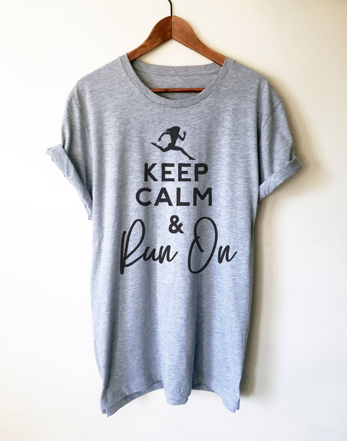 Keep Calm & Run On Unisex Shirt - Running shirt, Marathon shirt, Funny running shirt, Running gifts, Marathon shirts , Half marathon