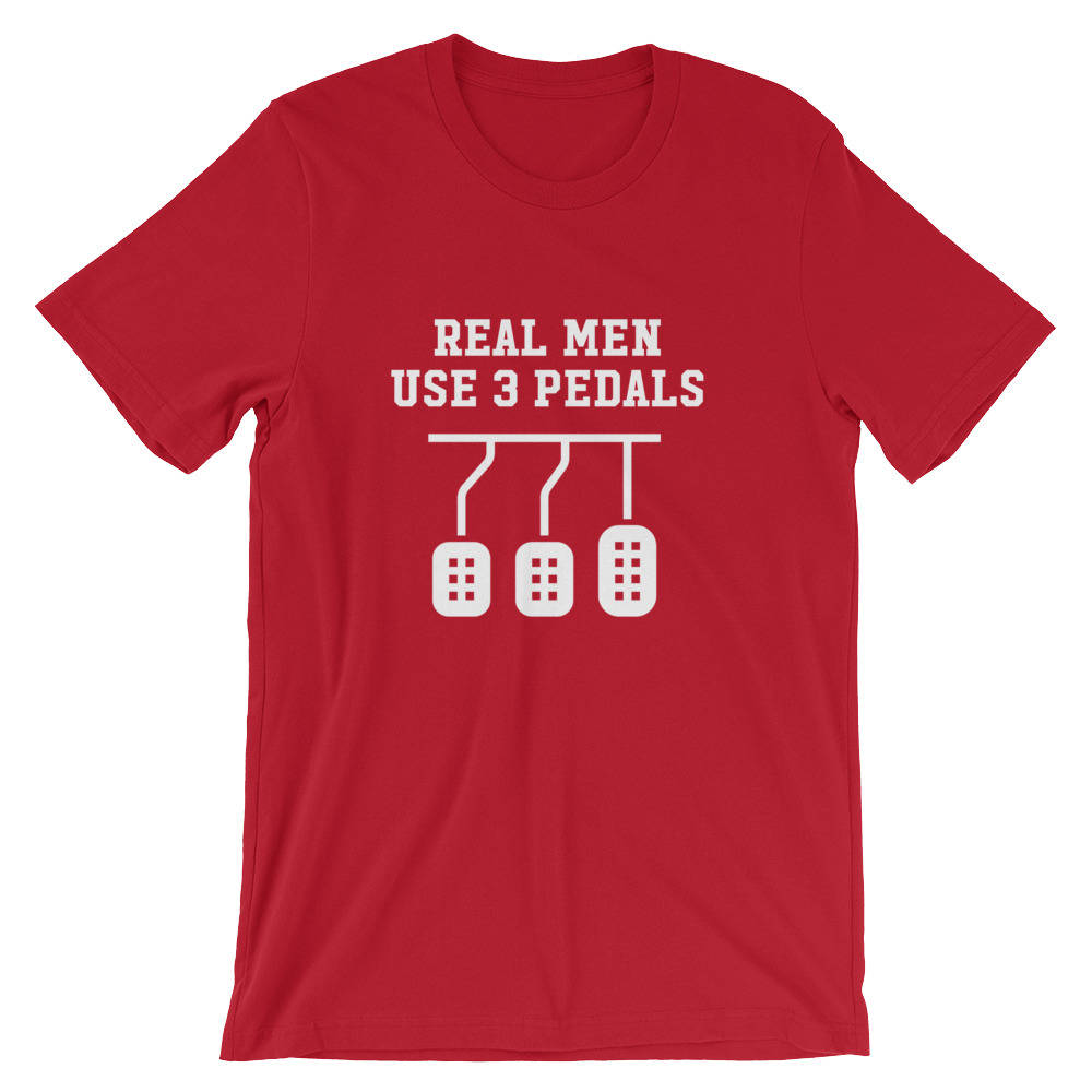 Real Men Use Three Pedals Unisex Shirt - Car Shirt, Drag Racing Shirt, Dad Shirt, Racing T-Shirt, Manual Drive, Car Lover Gift,Driving Shirt