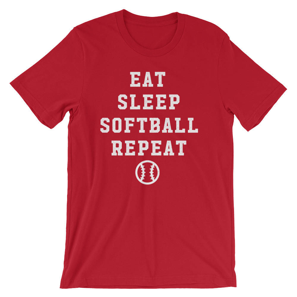 Eat Sleep Softball Repeat Unisex Shirt-Softball Life Gifts, Softball Mom Shirt, Team Softball Gift, Softball Coach Shirt, Softball Dad Gifts