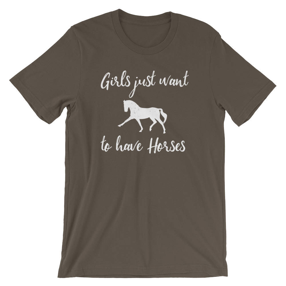 Girls Just Want To Have Horses Unisex Shirt-Horse Lover Gift, Country Shirt, Horse Lover, Cowgirl Shirts, Equestrian Gift, Horse Racing Gift