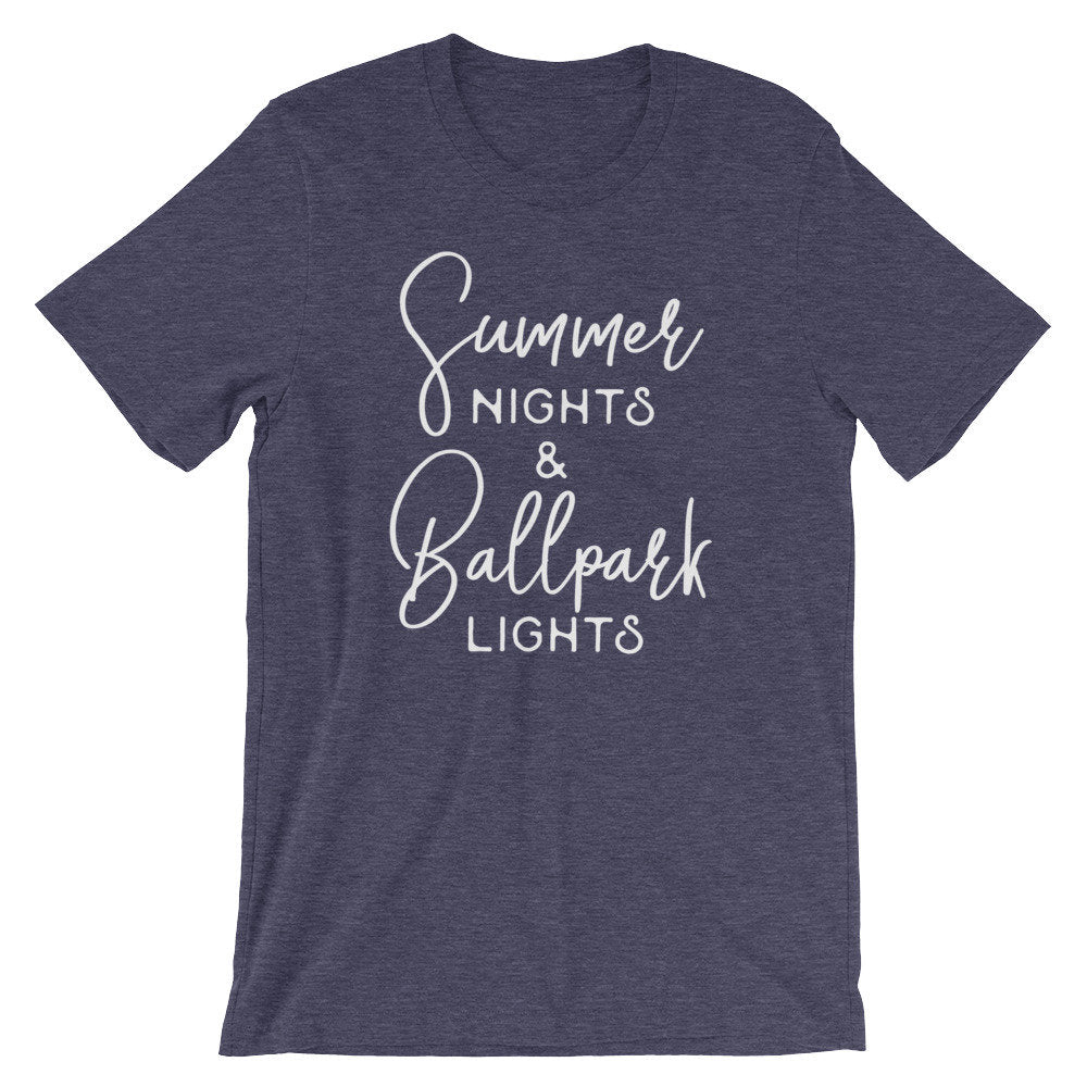 Summer Nights & Ballpark Lights Unisex Shirt - Baseball Shirt, Baseball, Baseball Mom Shirts, Baseball T Shirt, Game Day Shirt