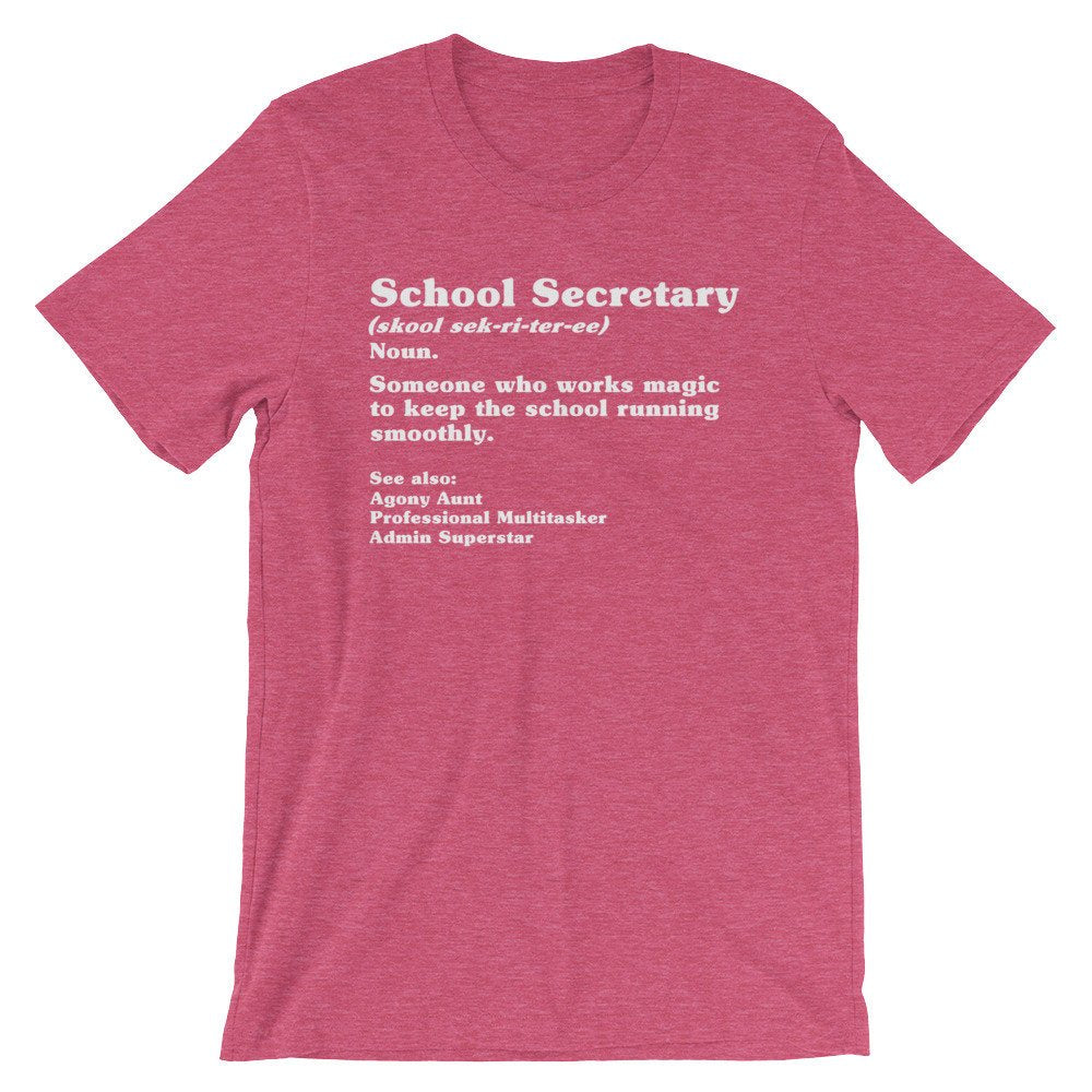 Secretary Dictionary Definition Unisex Shirt - School Secretary Shirt, School Secretary Gift, Secretary Shirt, End Of School Gift