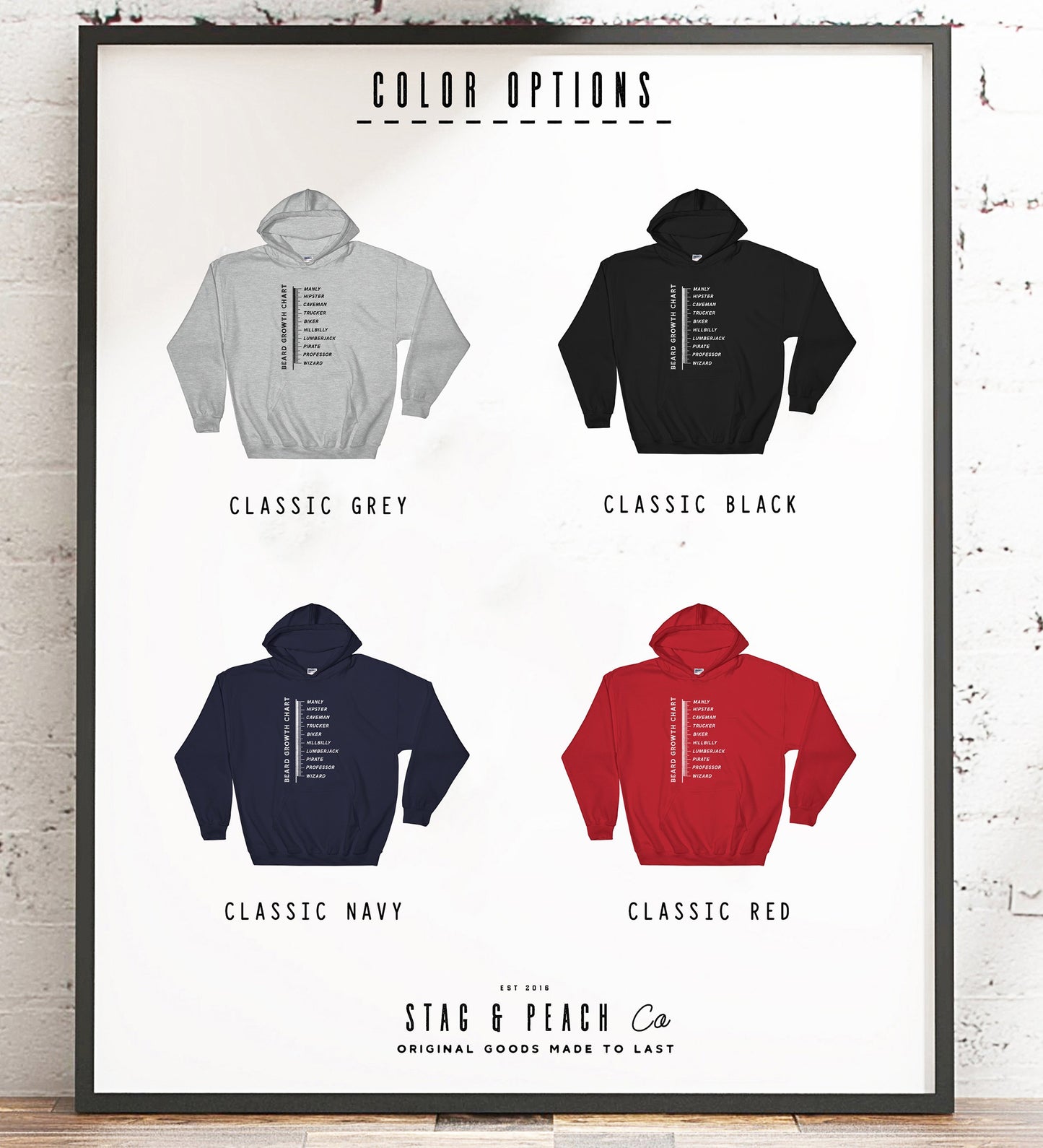 Beard Growth Chart Hoodie