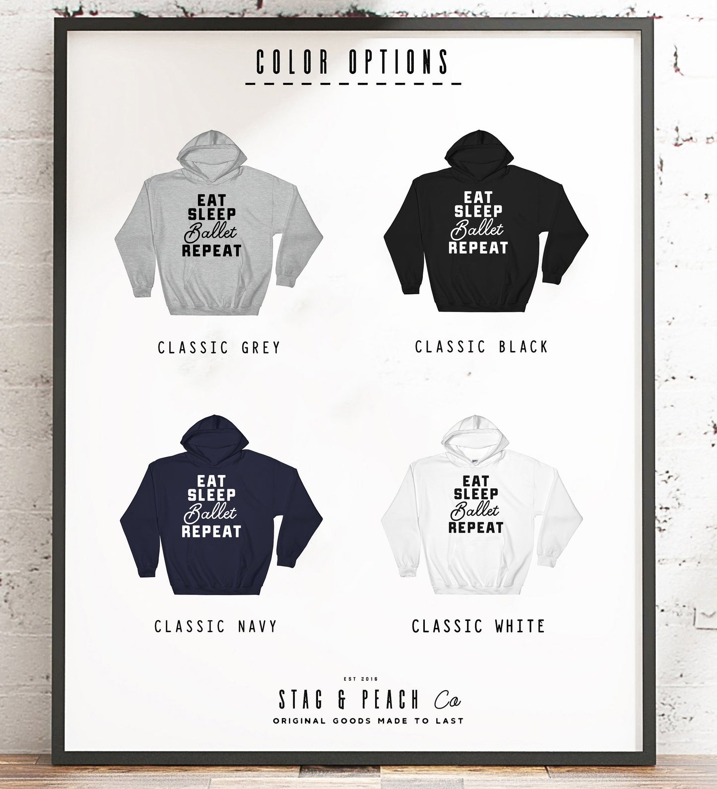 Eat Sleep Ballet Repeat Hooded Sweatshirt | Ballet shirt | dance shirt | ballerina shirt | ballet | ballerina | dancer gift
