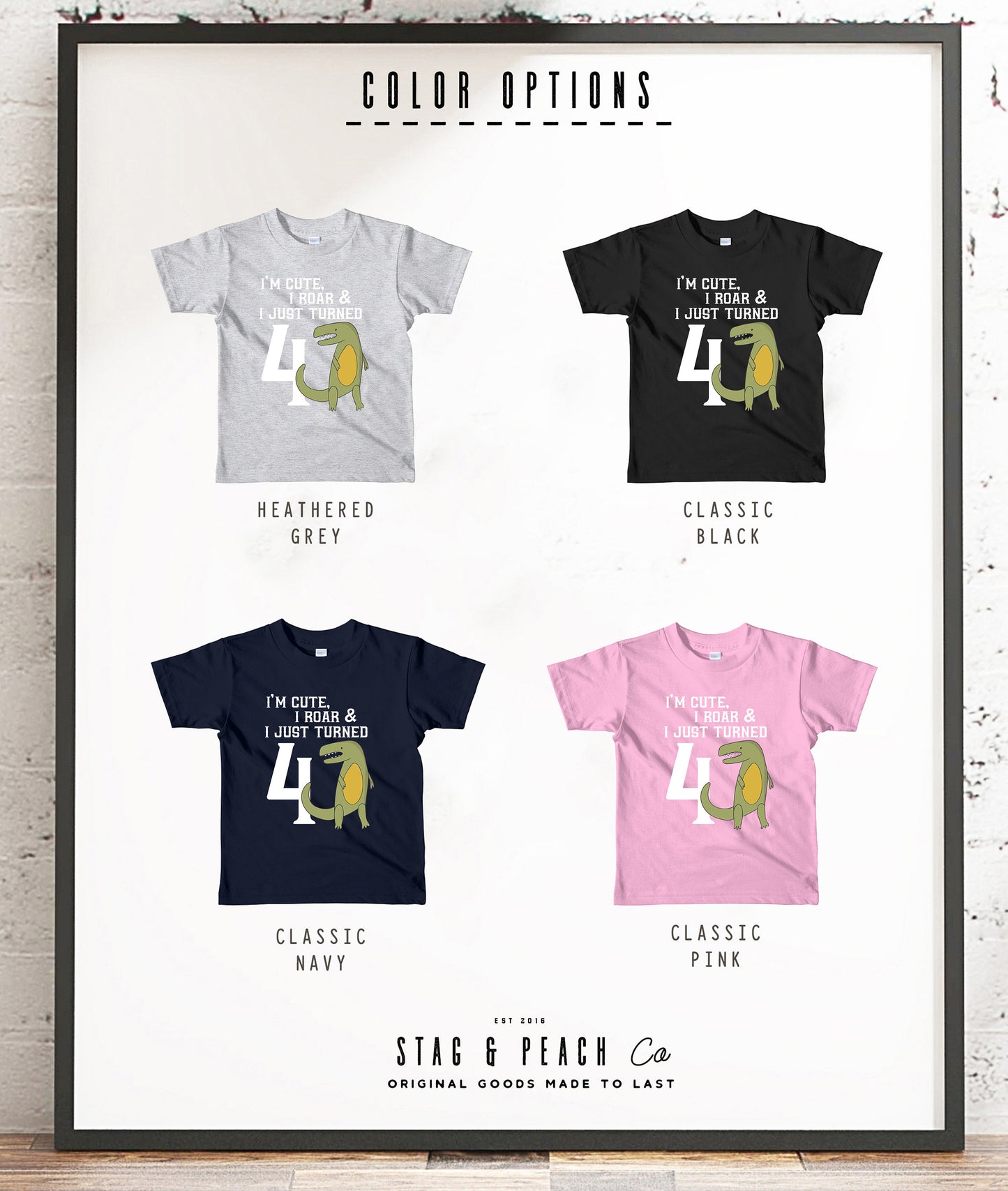 Cute 4th Birthday Dinosaur Kids T-Shirt - birthday shirt dinosaur - Toddler Top Shirt - dinosaur shirt- T-Rex birthday shirt -