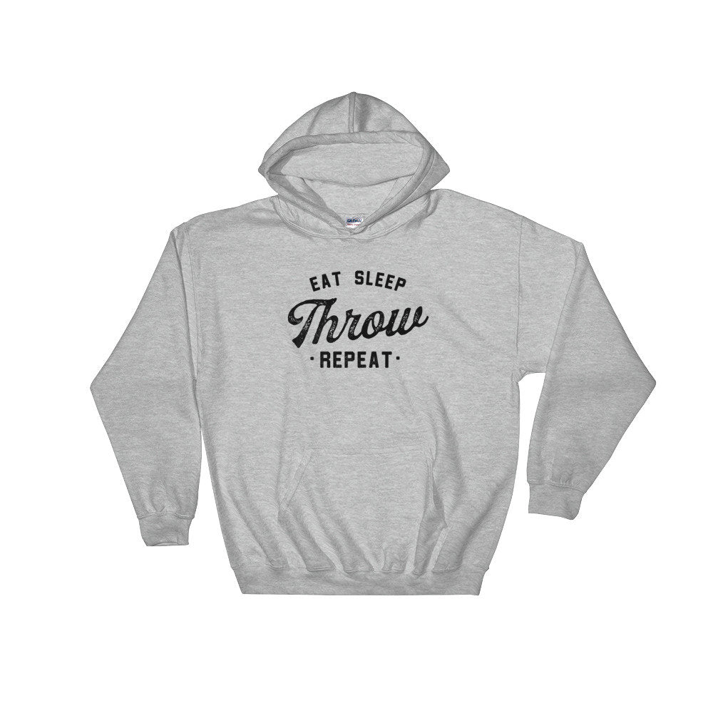 Eat Sleep Throw Repeat Hoodie - Discus Shirt, Discus Gift, Discus Thrower, Track and Field, Discus Throw Shirt, Track Field Thrower