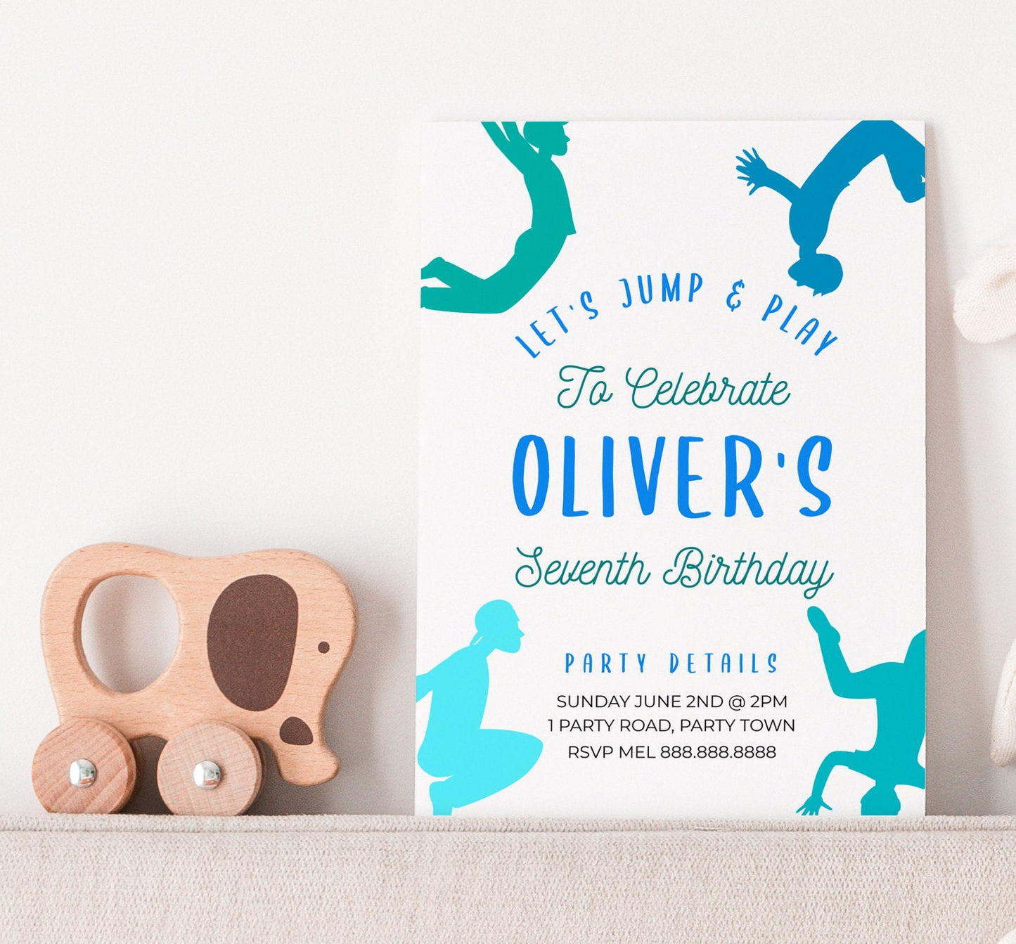Editable Jump Birthday Invitation - Jump Party Invitation Boy, Jump Invite Boy, Bounce Birthday Template, Jump Invite, Instant Download