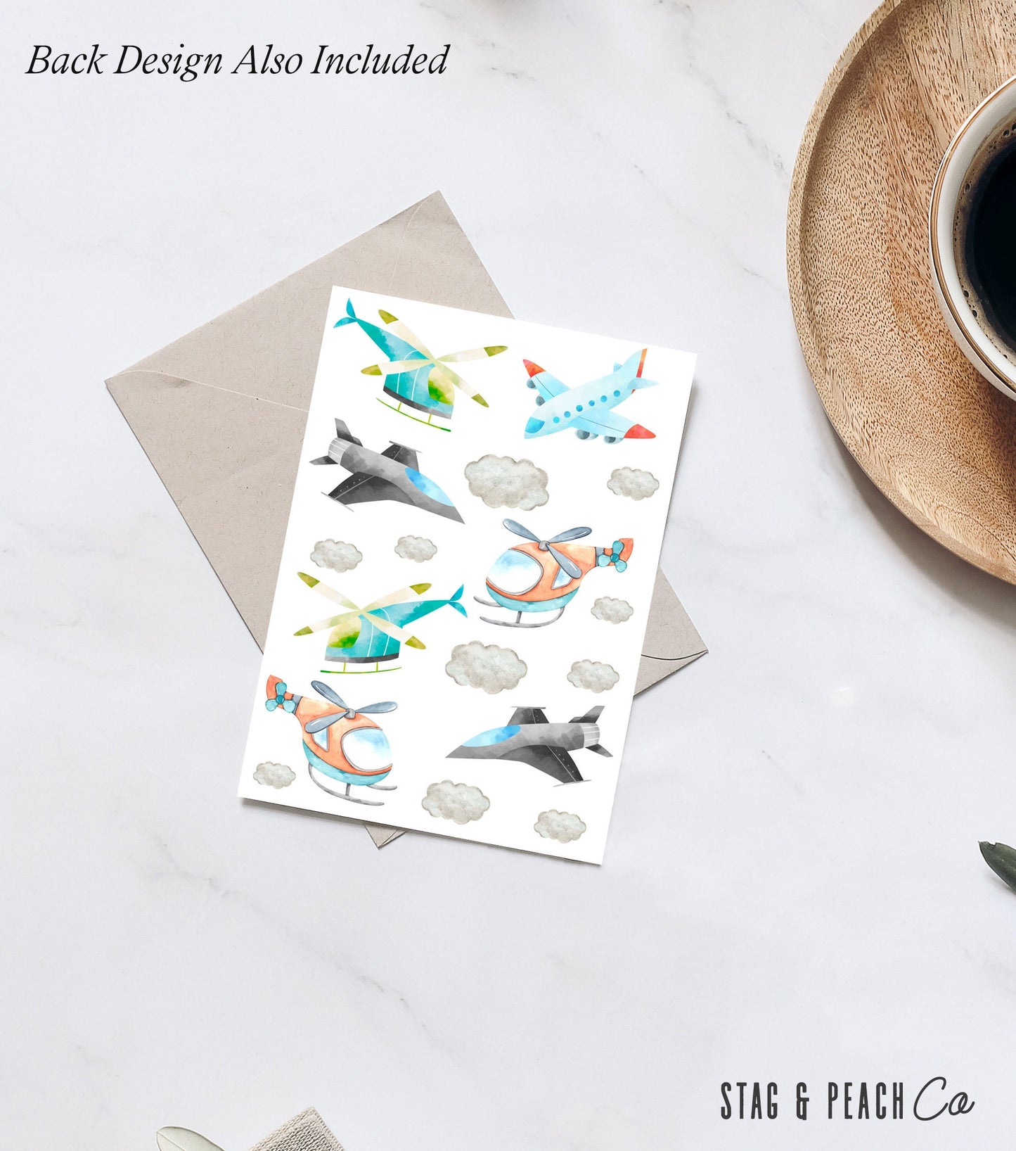 Airplane & Helicopter Birthday Invitation-Plane Birthday Party, Helicopter Birthday Invite, Transportation Invite, Editable Instant Download
