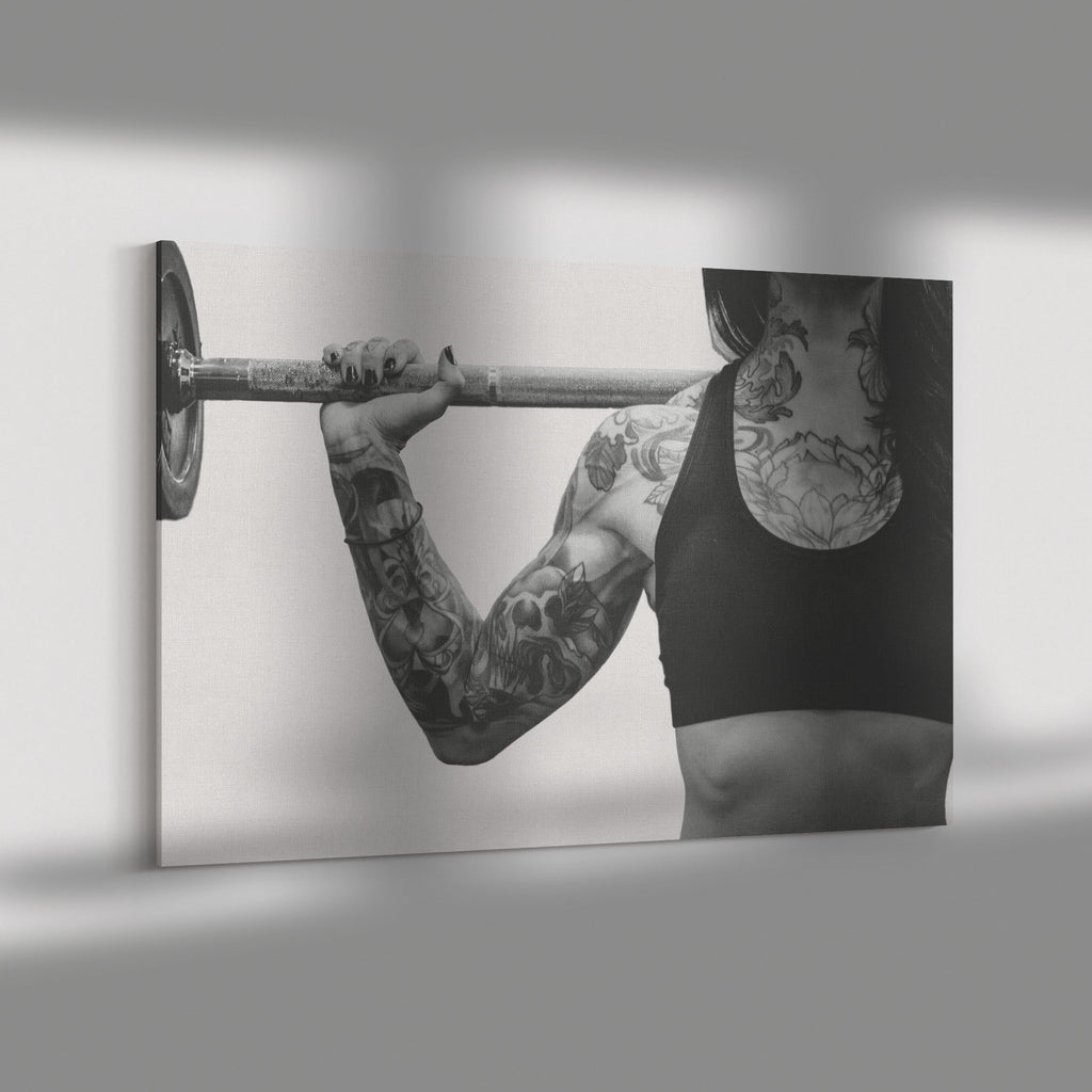 Weightlifter Black And White Canvas – Bodybuilder Wall Art