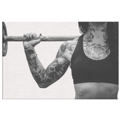 Weightlifter Black and White Canvas