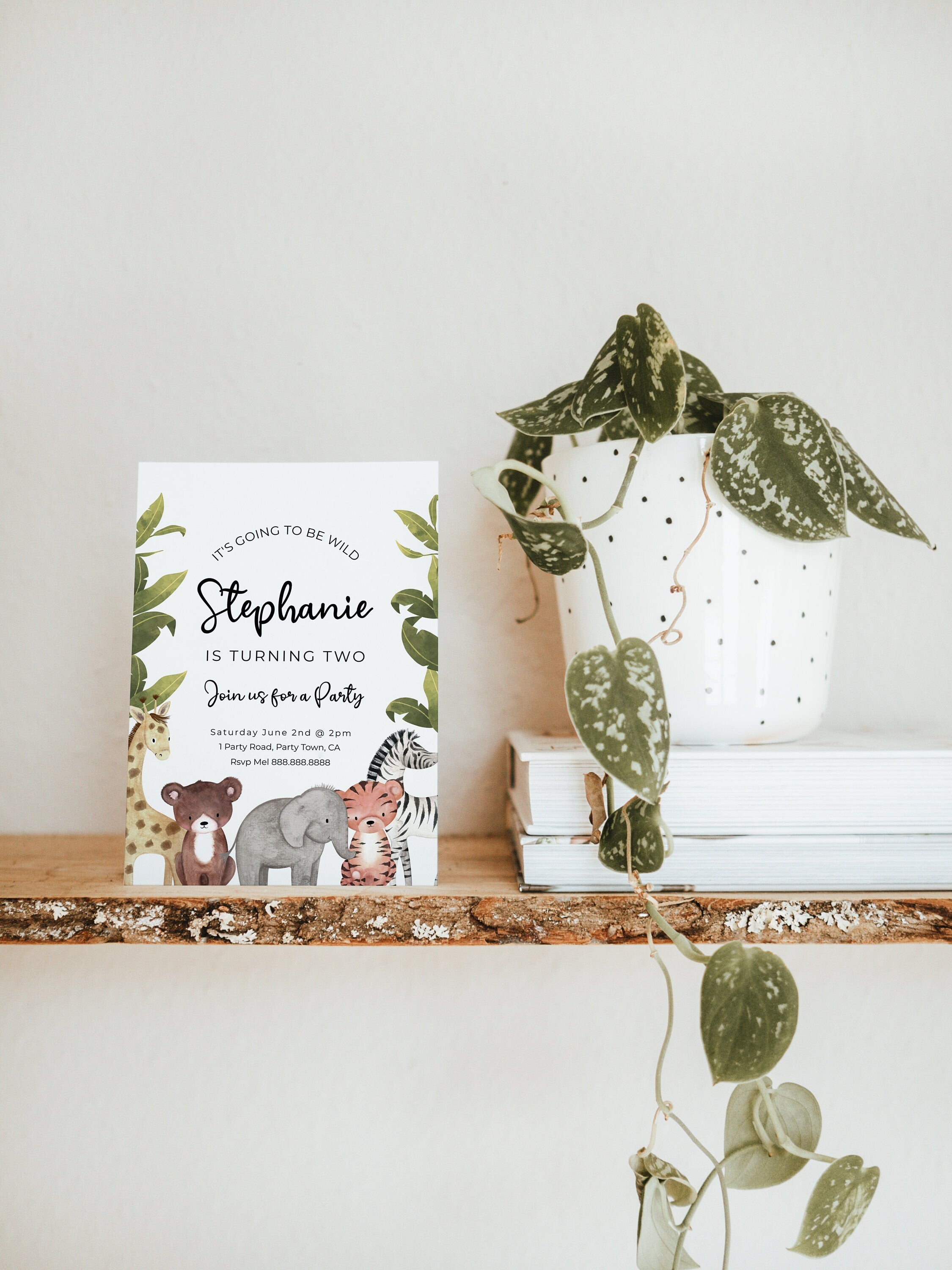 Editable Safari Party Invitation - Safari Animal Invitation, Jungle Birthday Invite, Zoo Party Invitation, Wildlife Invite, Instant Download