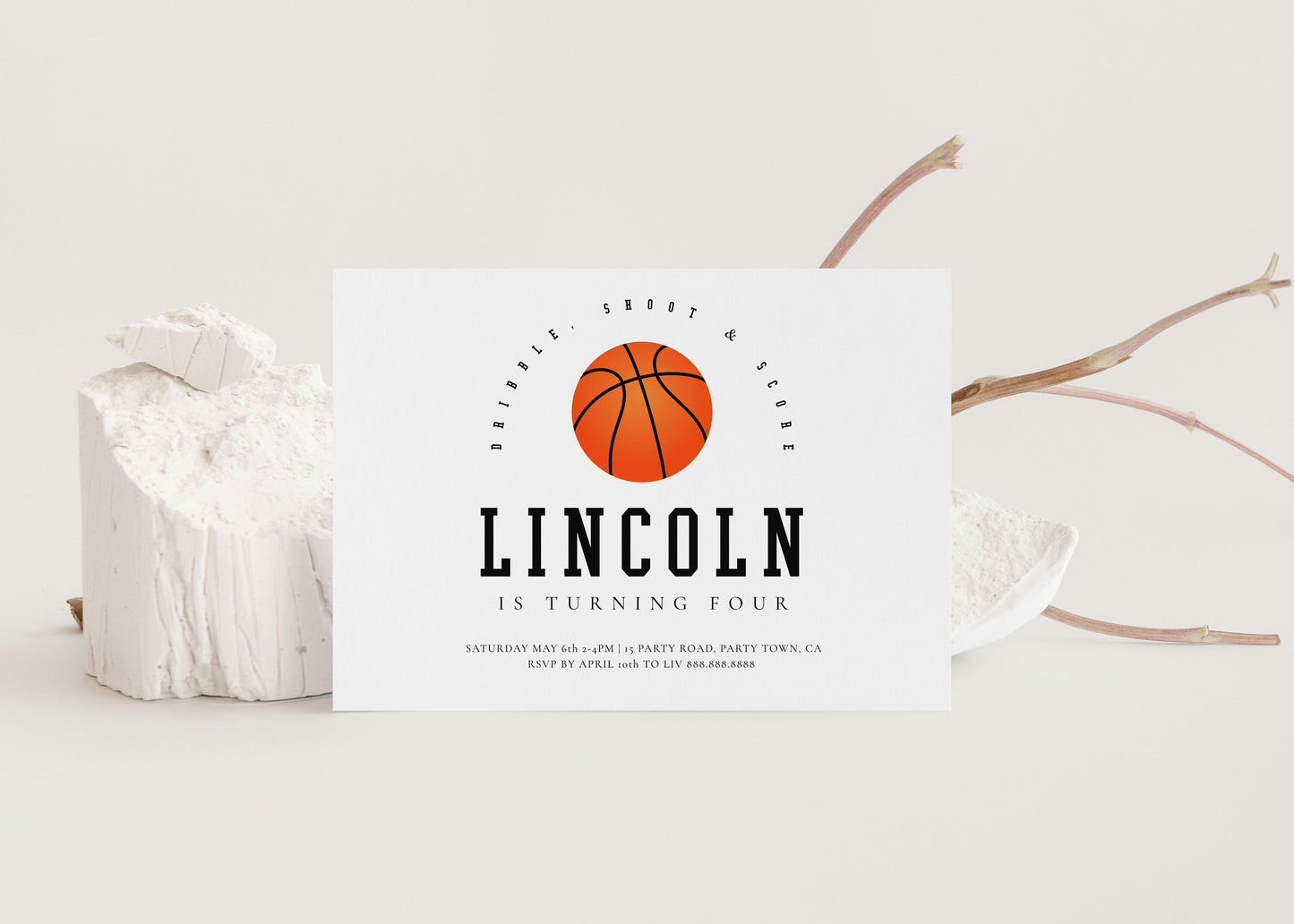 Basketball Birthday Party Invitation-Editable Basketball Invitation, Basketball Invitation, Basketball Themed Party Invite, Instant Download
