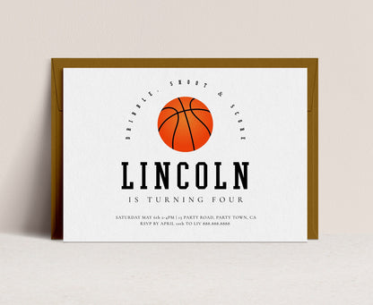 Basketball Birthday Party Invitation-Editable Basketball Invitation, Basketball Invitation, Basketball Themed Party Invite, Instant Download