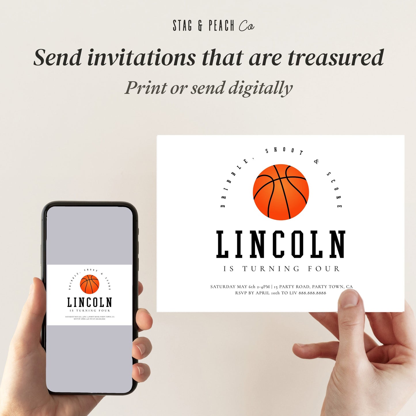 Basketball Birthday Party Invitation-Editable Basketball Invitation, Basketball Invitation, Basketball Themed Party Invite, Instant Download