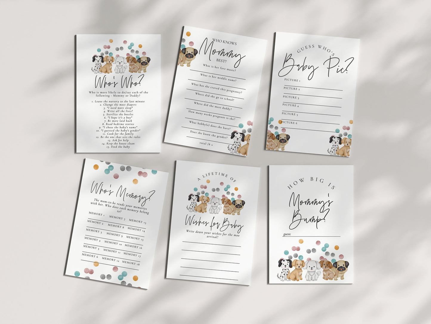Puppy Baby Shower Decorations Bundle - Dog Theme Baby Shower, Puppy Theme Signs, Tags, Banner, Puppy Baby Shower Invite, Editable Download