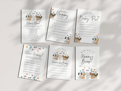 Puppy Baby Shower Decorations Bundle - Dog Theme Baby Shower, Puppy Theme Signs, Tags, Banner, Puppy Baby Shower Invite, Editable Download