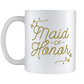Gold Maid Of Honor Coffee Mug - Will You Be My Maid Of Honor - Maid Of Honor Wedding Gift - 11oz White Ceramic Coffee Mug