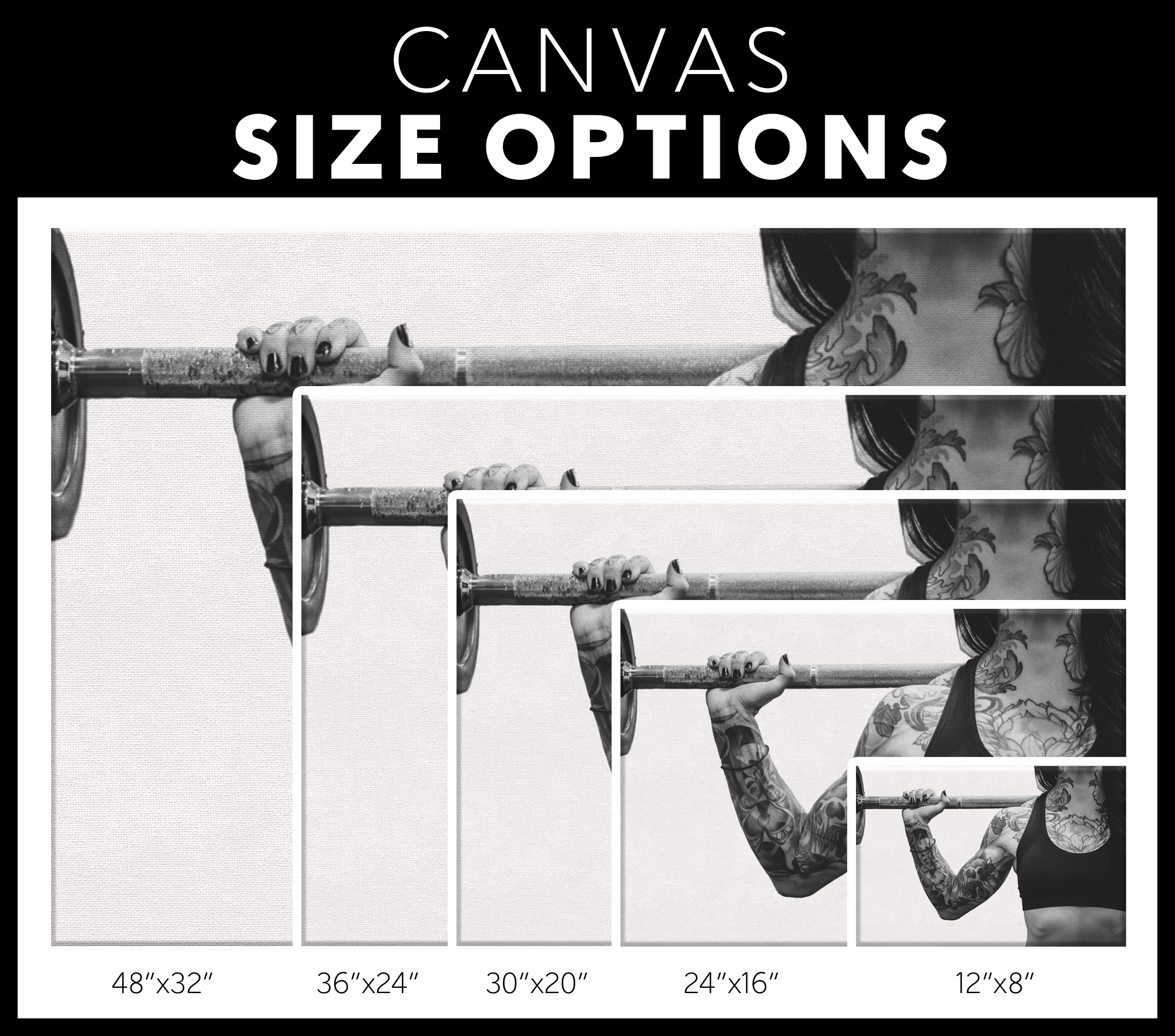 Female Weightlifter Canvas – Woman Bodybuilder Wall Art, Gym Decor