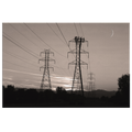 Power Lines Canvas – Industrial Wall Art, Sepia Tone Decor