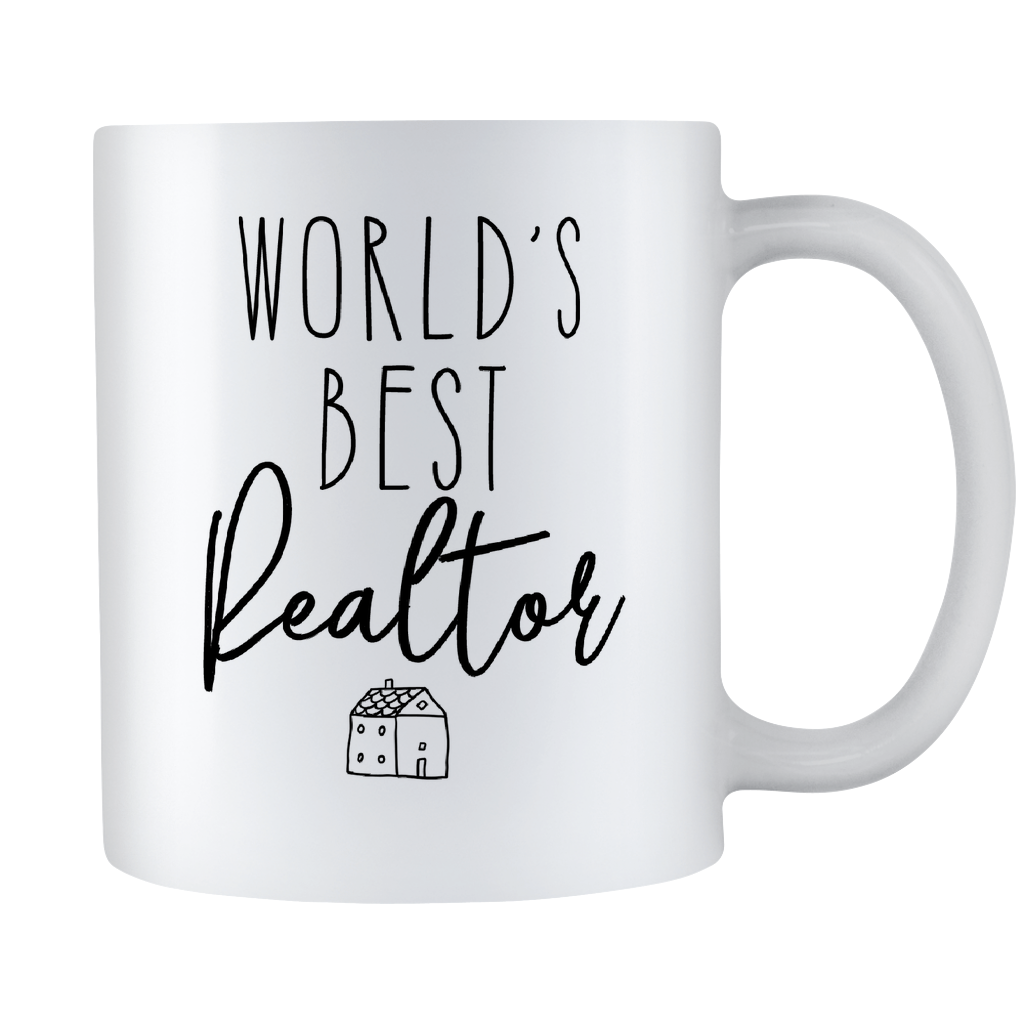 Realtor Coffee Mug - World's Best Realtor - Real Estate Agent Gift - 11oz White Ceramic Coffee Cup