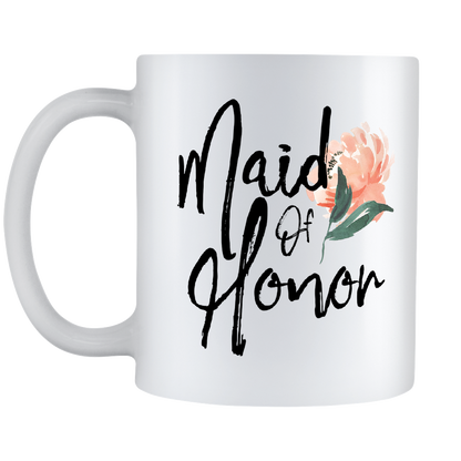 Maid Of Honor Coffee Mug - Will You Be My Maid Of Honor - Wedding Gift - 11oz White Ceramic Coffee Mug