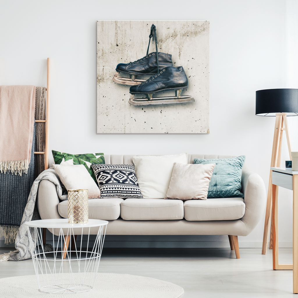 Vintage Hockey Skates Canvas – Hockey Wall Art, Gym Decor
