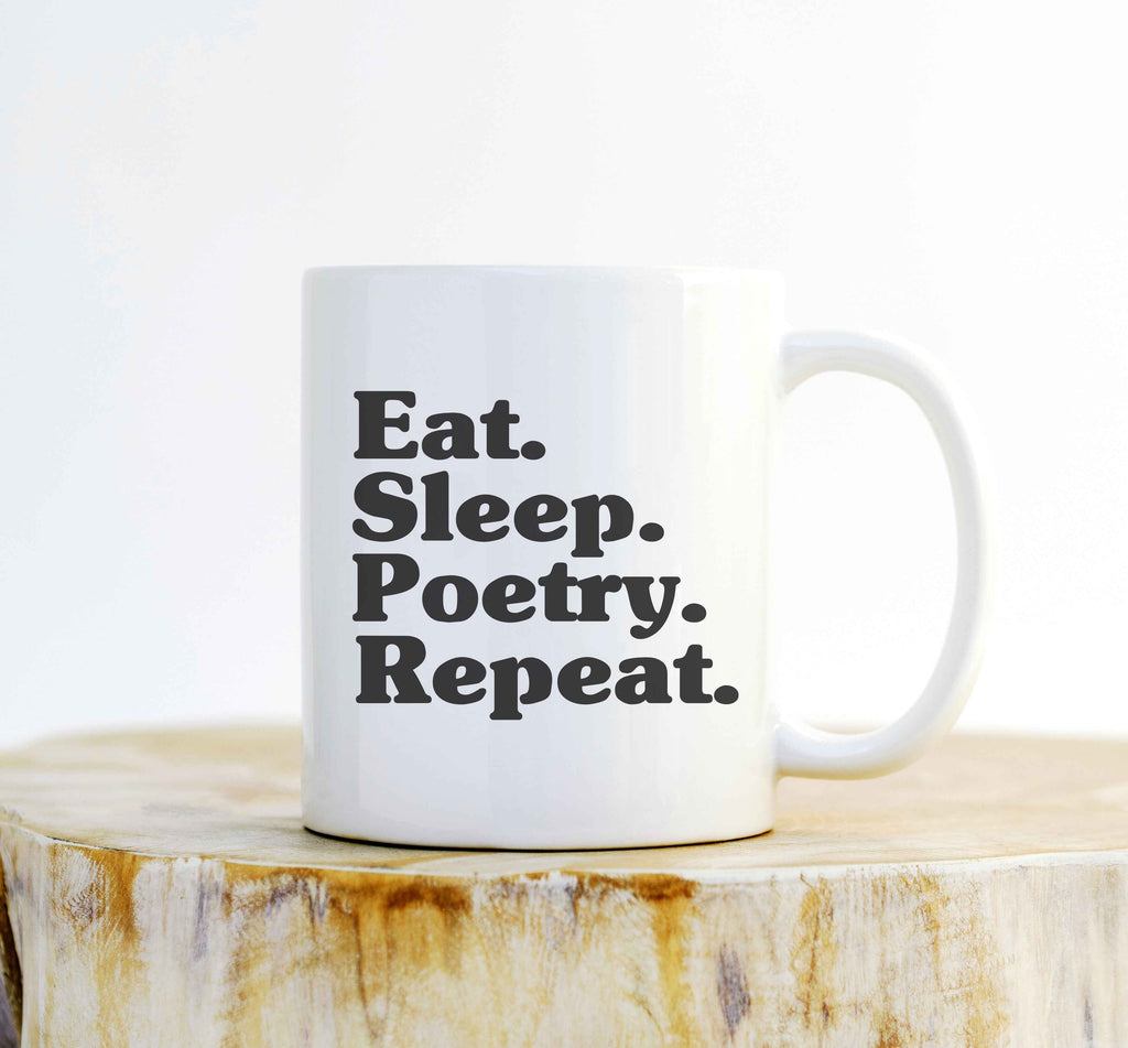 Eat Sleep Poetry Repeat Mug – Funny Poet Gift, Writer Mug