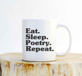 Eat Sleep Poetry Repeat Mug – Funny Poet Gift, Writer Mug
